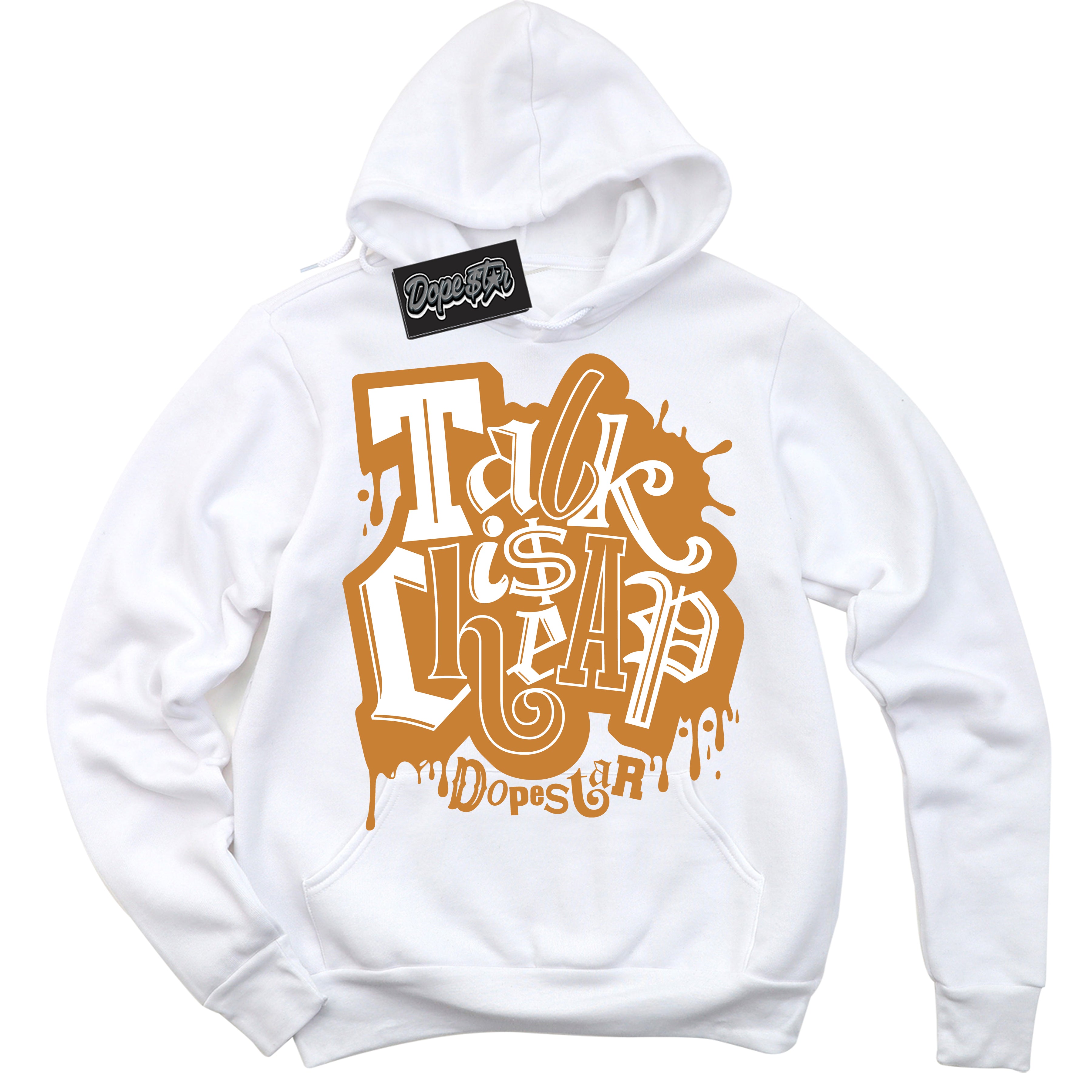 Cool White Hoodie with “ Talk Is Cheap ” design that Perfectly Matches Reverse Curry Sneakers.