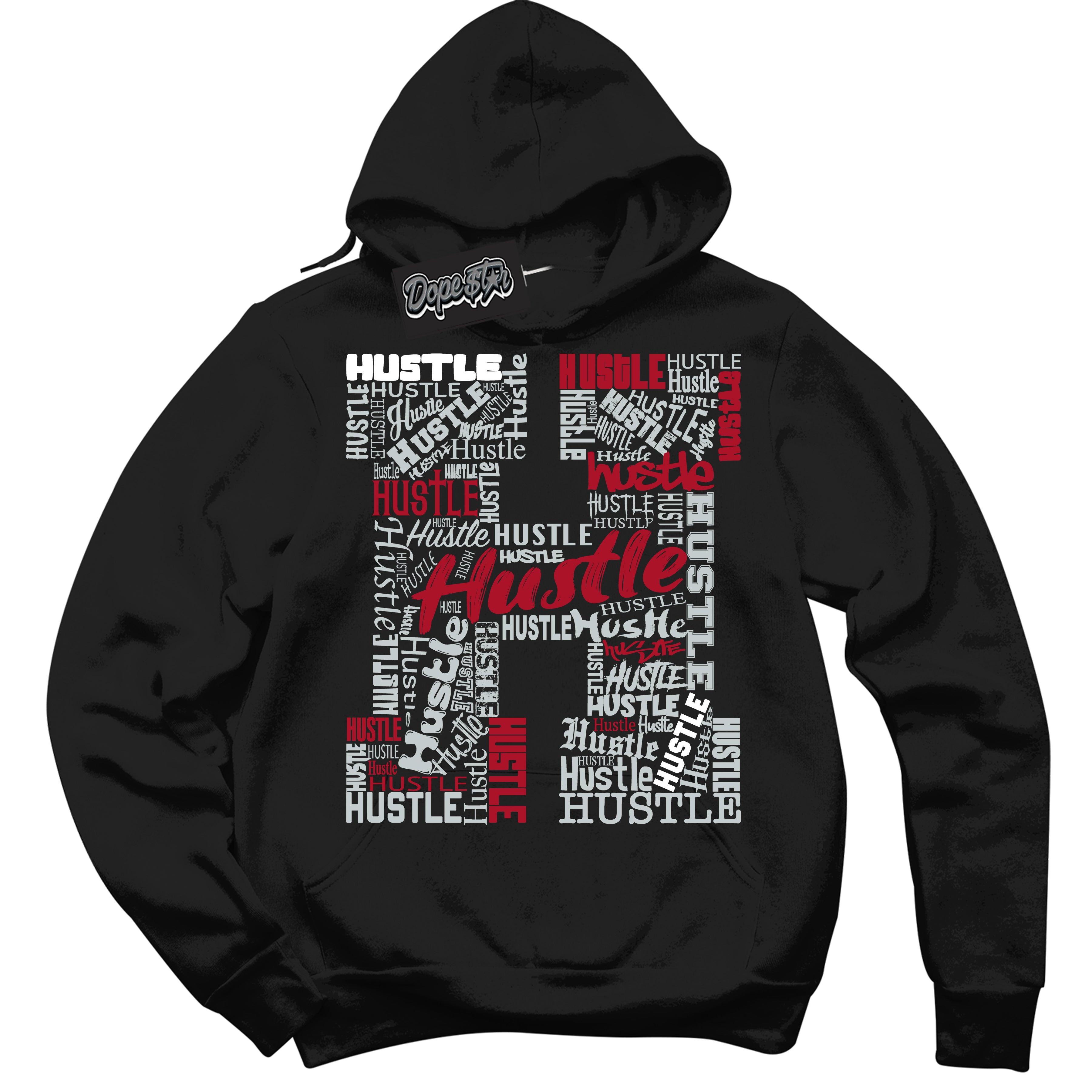 Cool Black Hoodie with “ Hustle H ” design that Perfectly Matches Reverse Ultraman Sneakers.