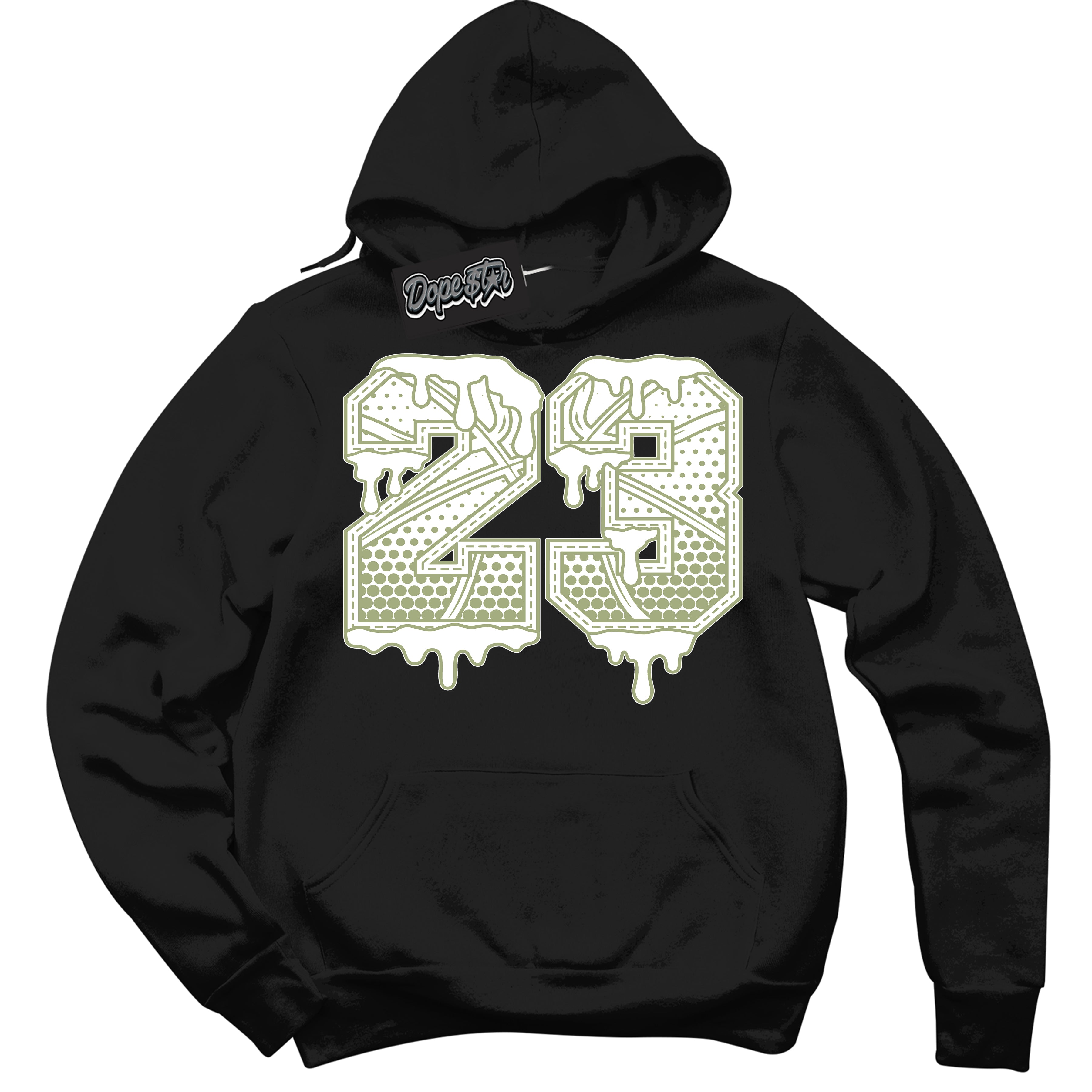 Cool Black Hoodie with “ 23 Ball ” design that Perfectly Matches Safari Oil Green Dunk.