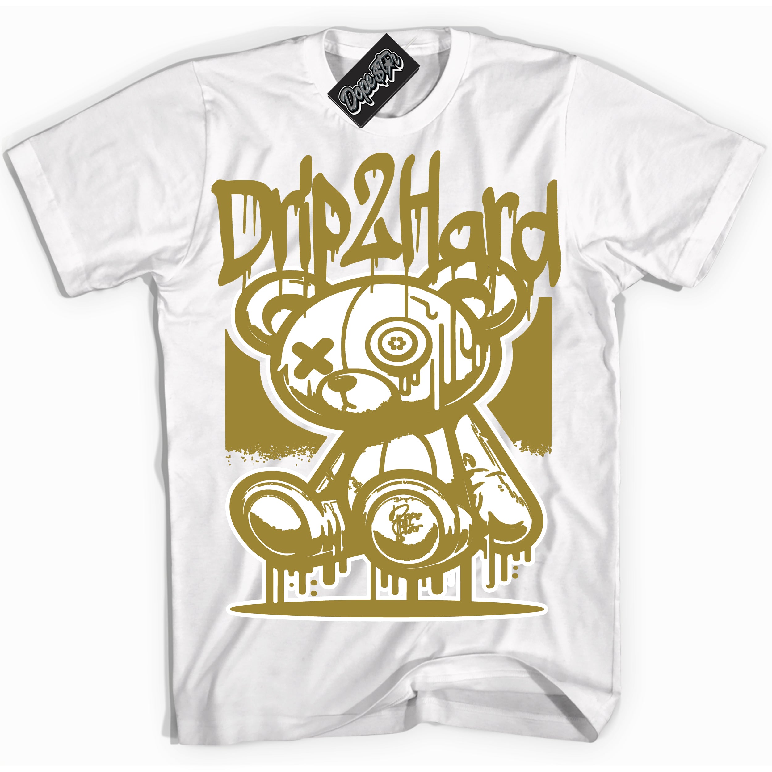 Cool White Shirt with “ Drip 2 Hard ” design that perfectly matches Pacific Moss Dunks.