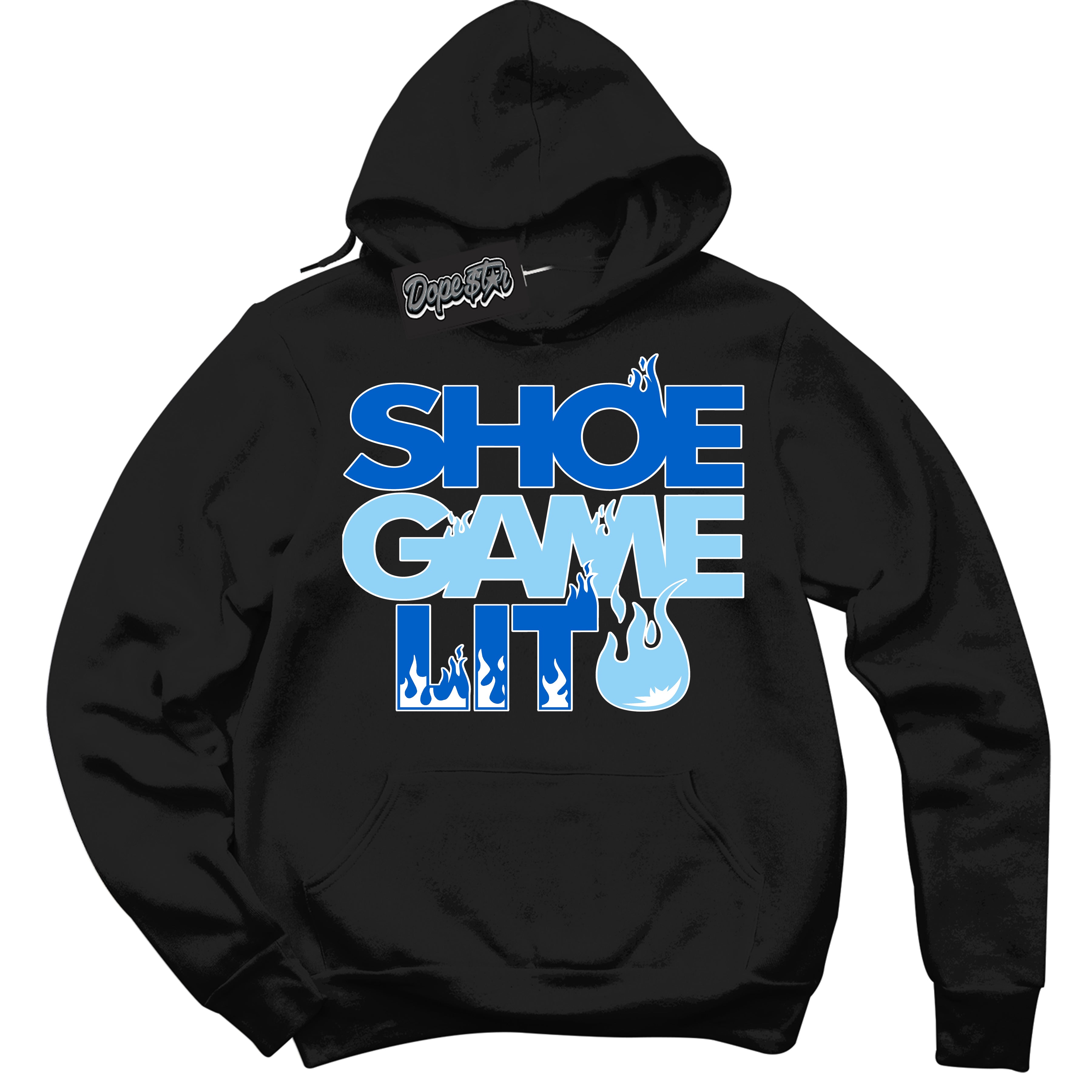 Cool Black Hoodie with “ Shoe Game Lit '' design that Perfectly Matches Argon Sneakers.