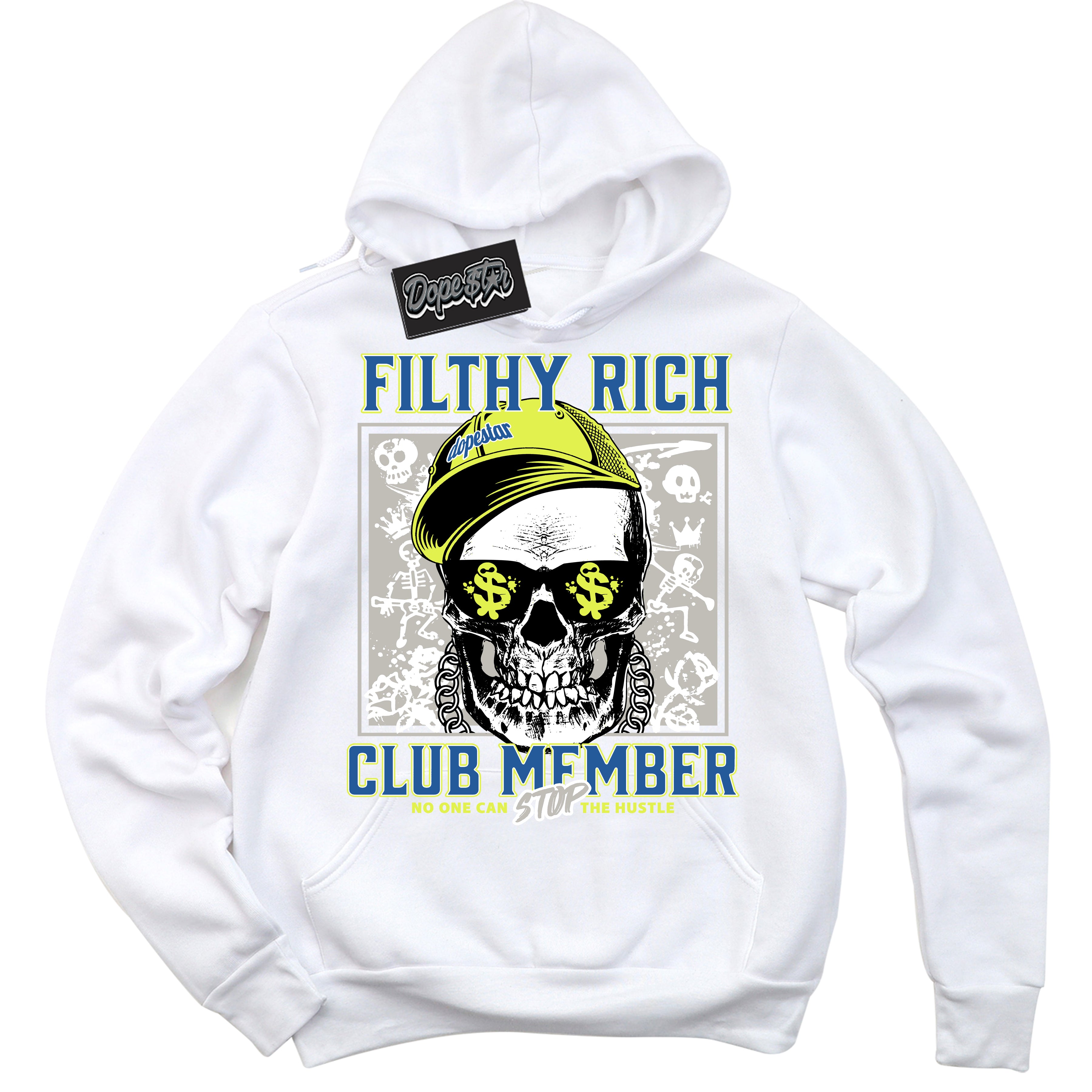 Cool White Hoodie with “ Filthy Rich ” design that Perfectly Matches '86 Air Max Day 1s Sneakers.