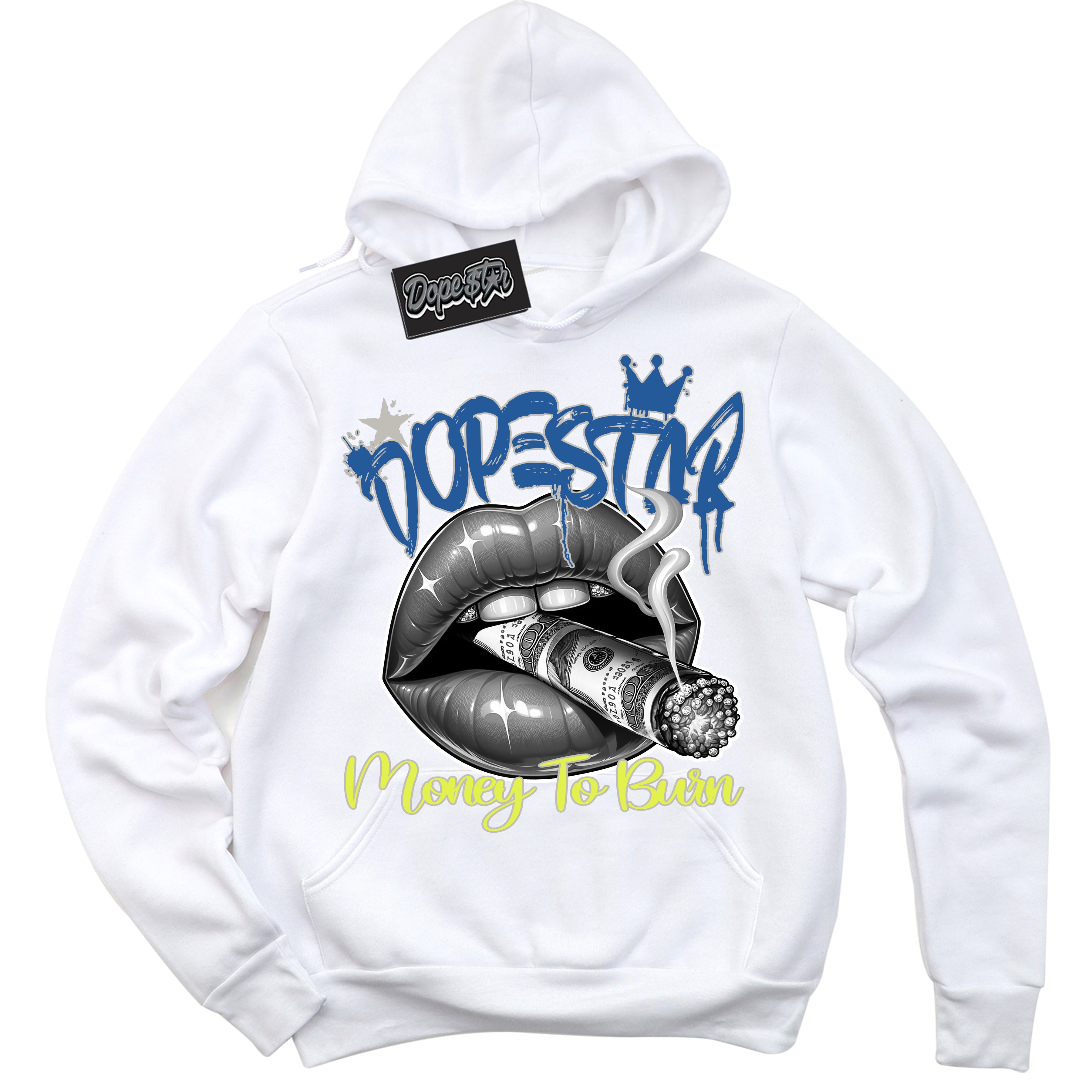 Cool White Hoodie with “ Money To Burn ” design that Perfectly Matches '86 Air Max Day 1s Sneakers.