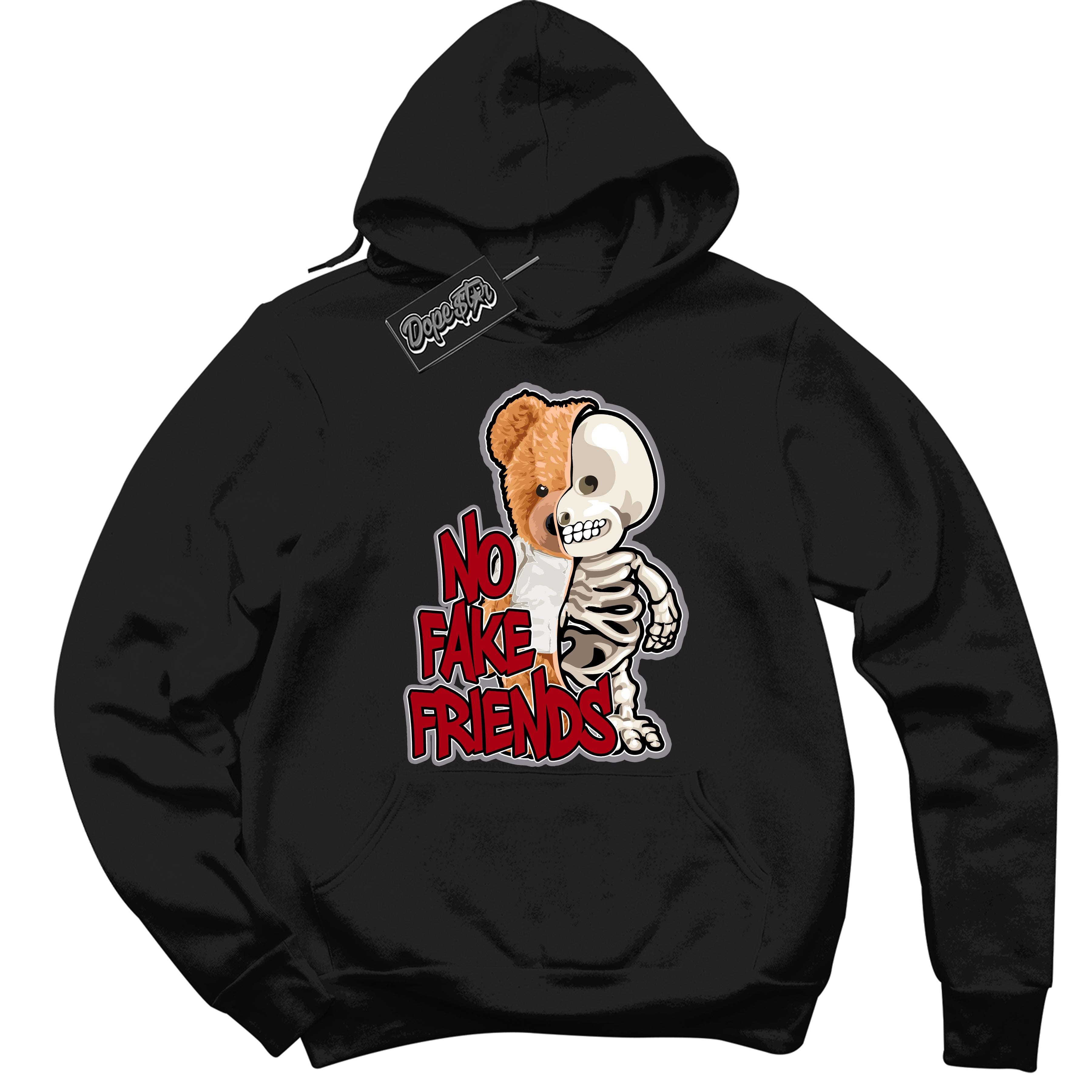 Cool Black Hoodie with “ No Fake Friends ” design that Perfectly Matches Bred Reimagined 4s Jordans.