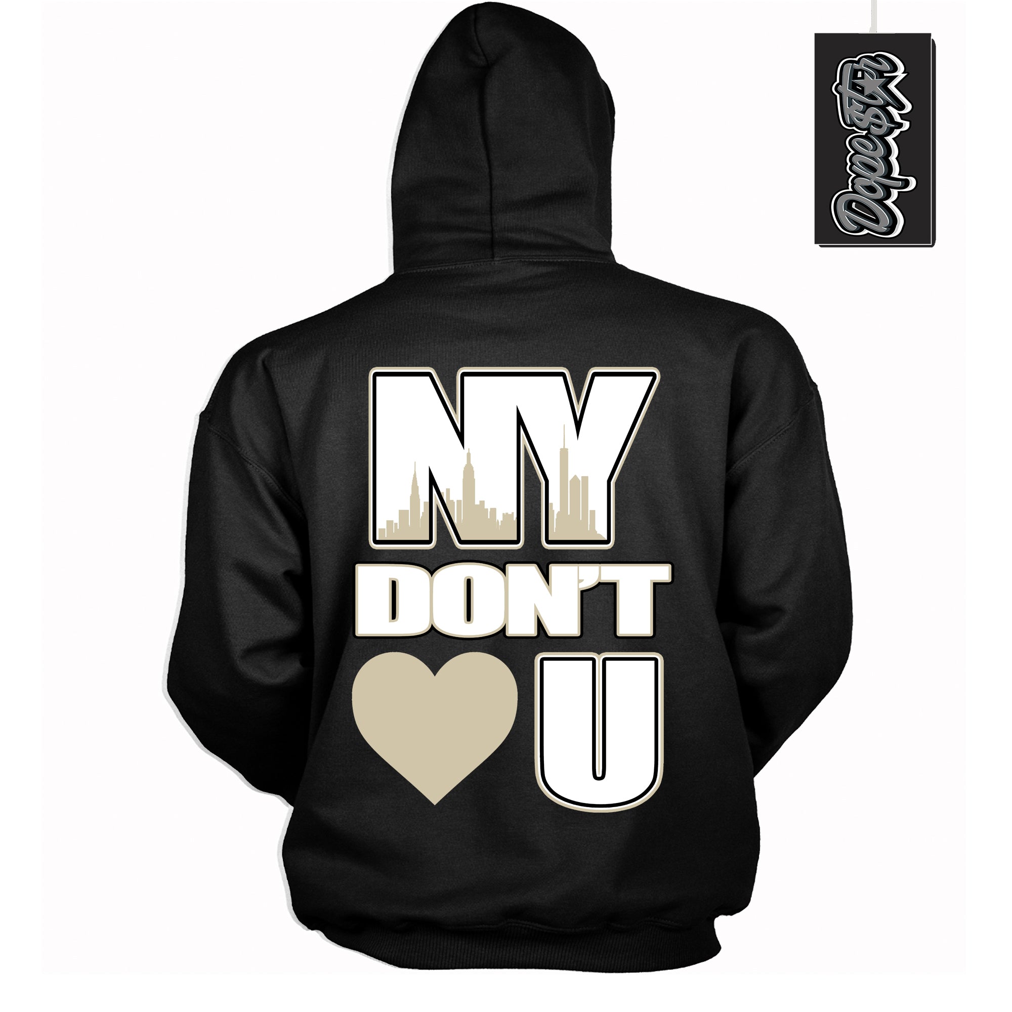 Cool Black Hoodie with “ NY Don't Love You ” design that Perfectly Matches Gratitude 11s Sneakers.