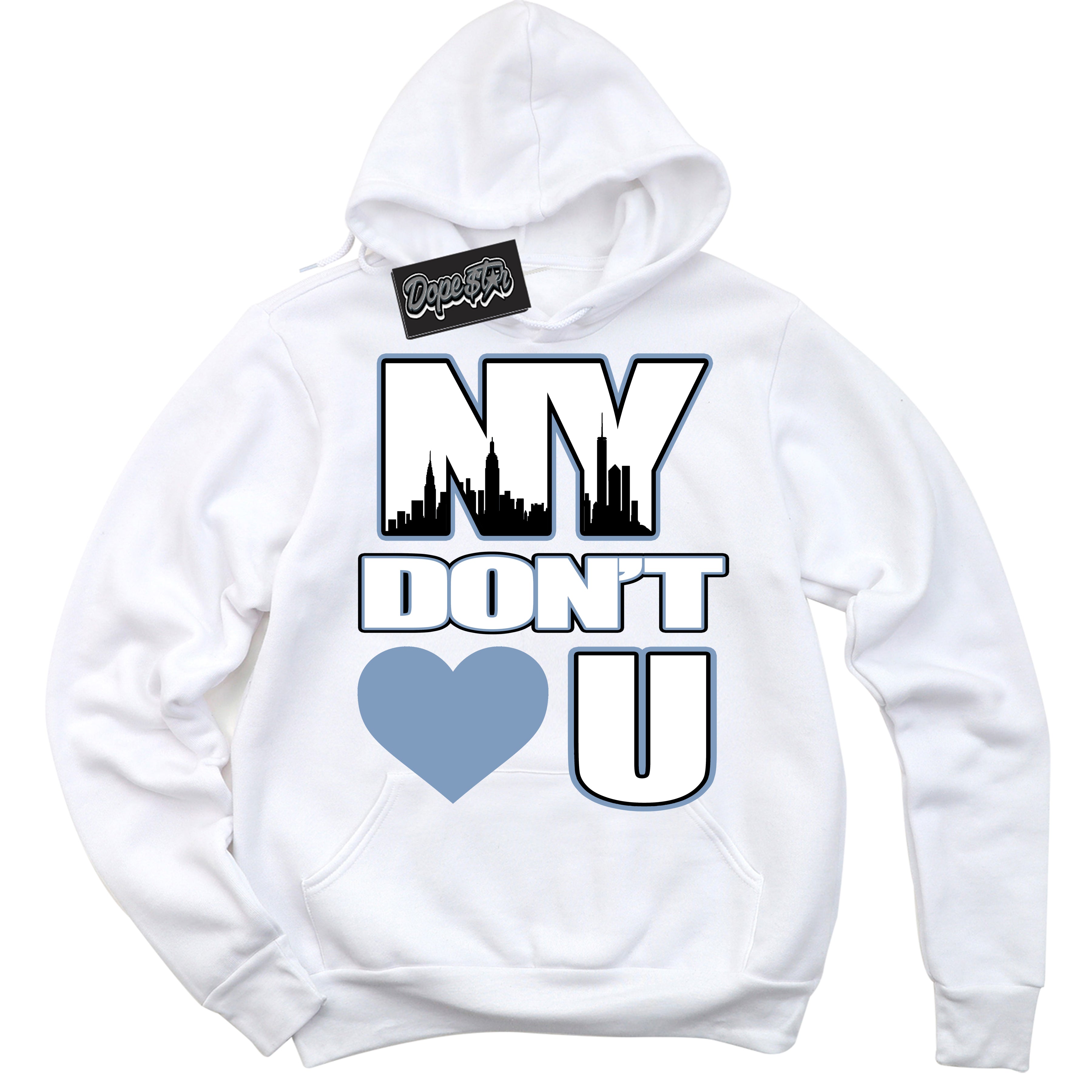 Cool White Hoodie with “ NY Don't Love You ” design that Perfectly Matches Reverse Oreo 6s Sneakers.