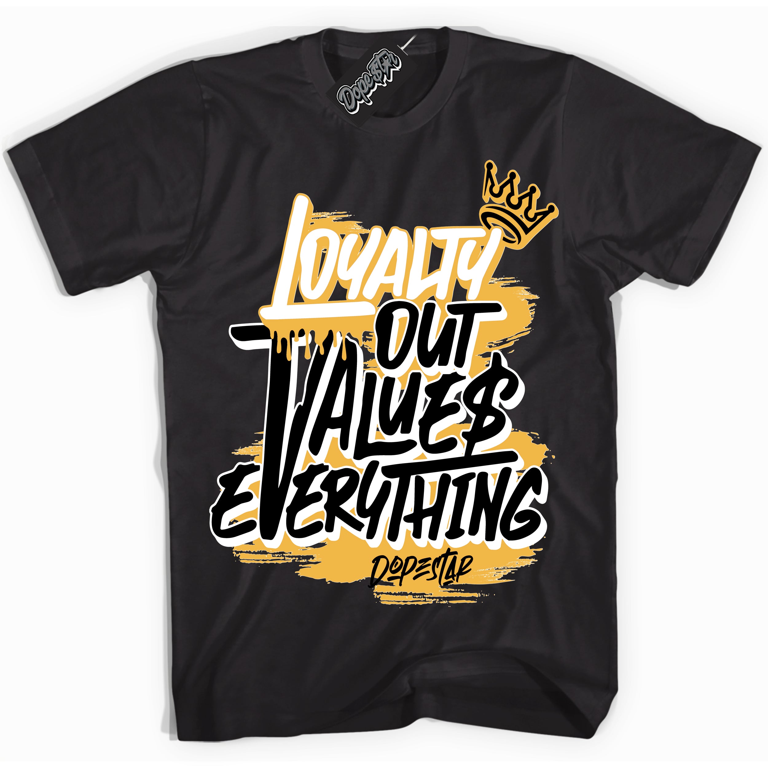 Nike Dunk High Wu-Tang 'Loyalty Out Values Everything' Shirt - Black Streetwear Mockup | Sneakerhead T-Shirt Matching Nike Dunk High Wu-Tang | Limited Edition Urban Streetwear for Sneaker Matching OOTD | Outfits that pair perfectly with your ND High Wu-Tang | Sneakerhead Fashion Must-Have Apparel for Men and Women