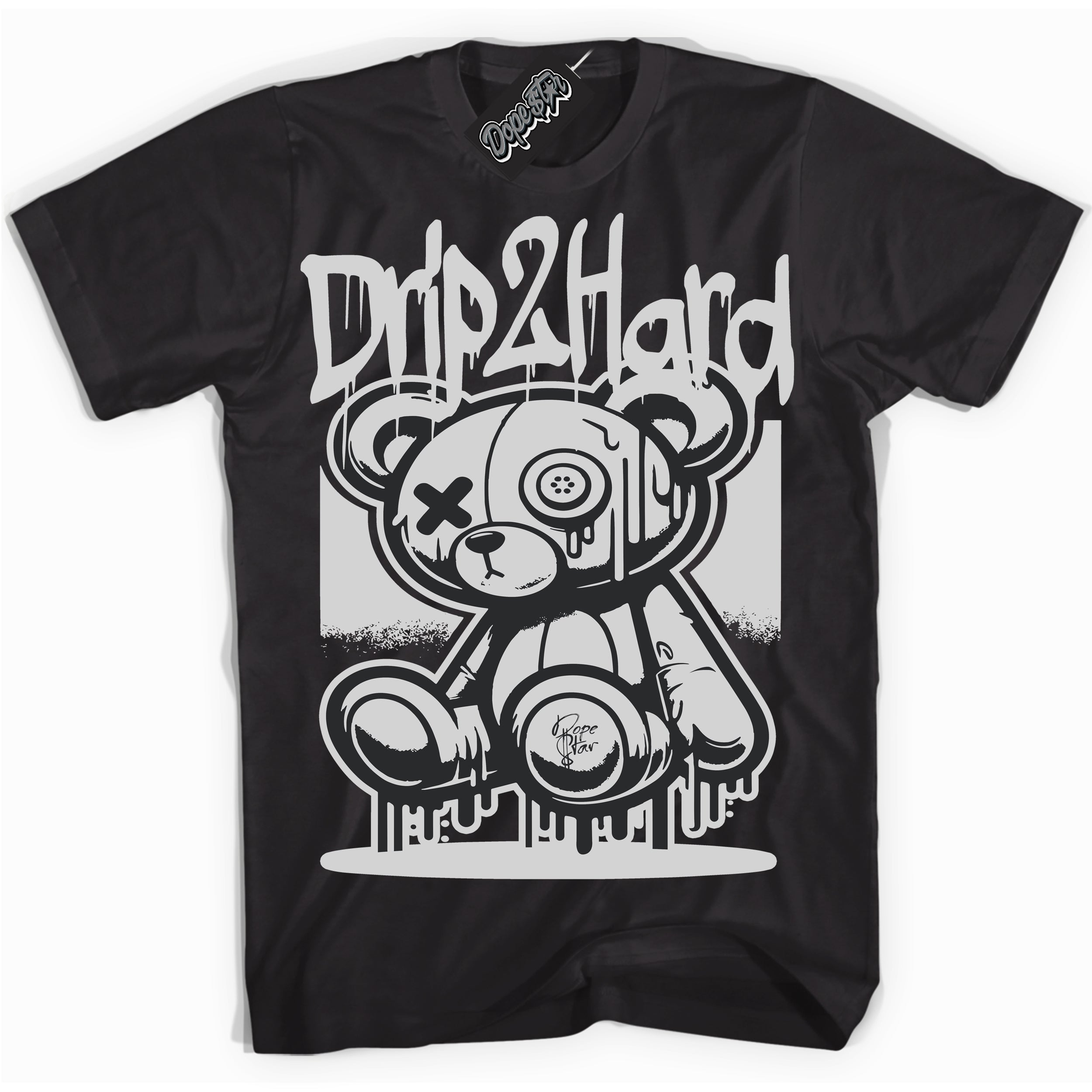 Cool Black graphic tee with “ Drip 2 Hard ” design, that perfectly matches Off Noir Black 1s