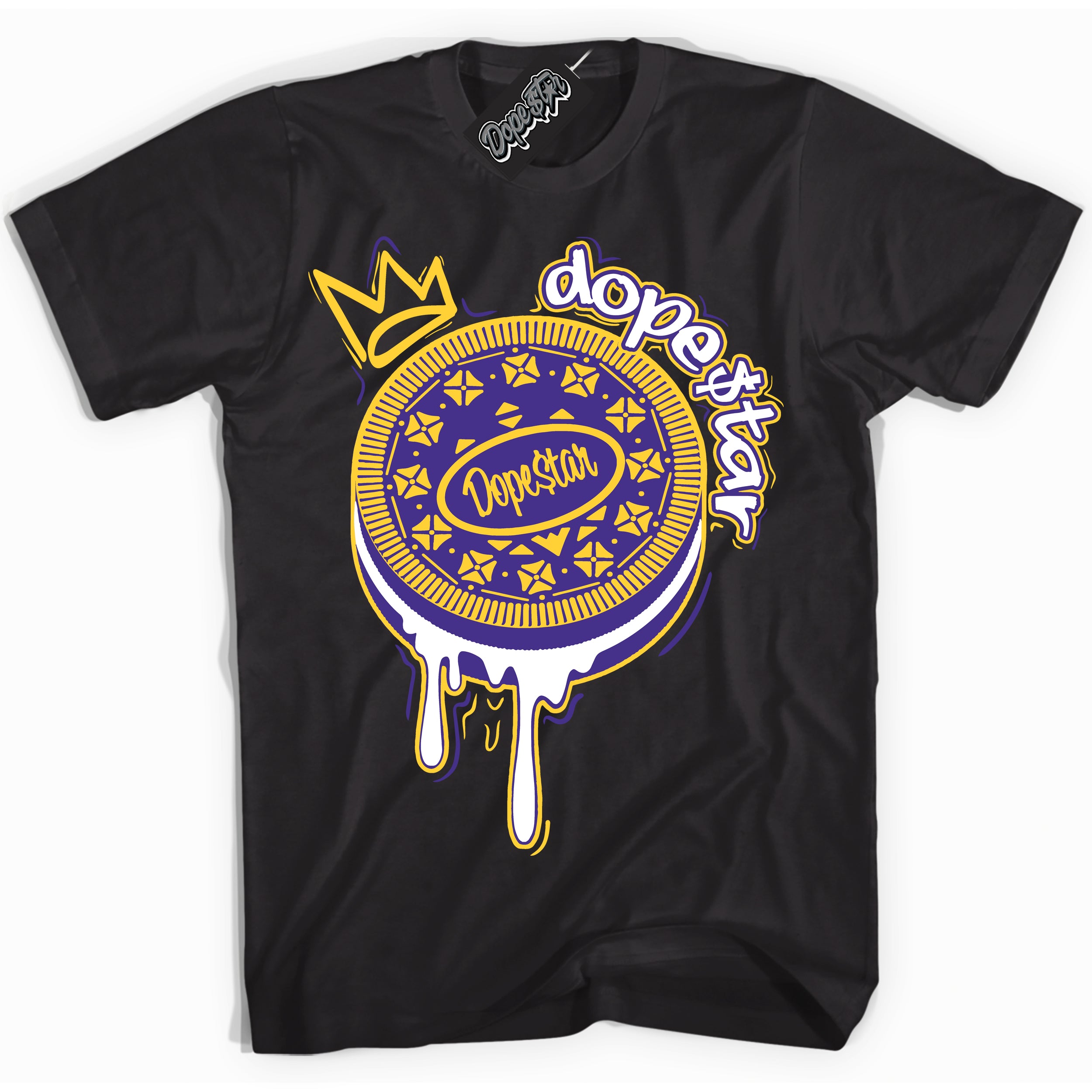 Cool Black Shirt with “Oreo DS” design that perfectly matches the Air Force 1 QS Kobe Lakers Home Sneakers.