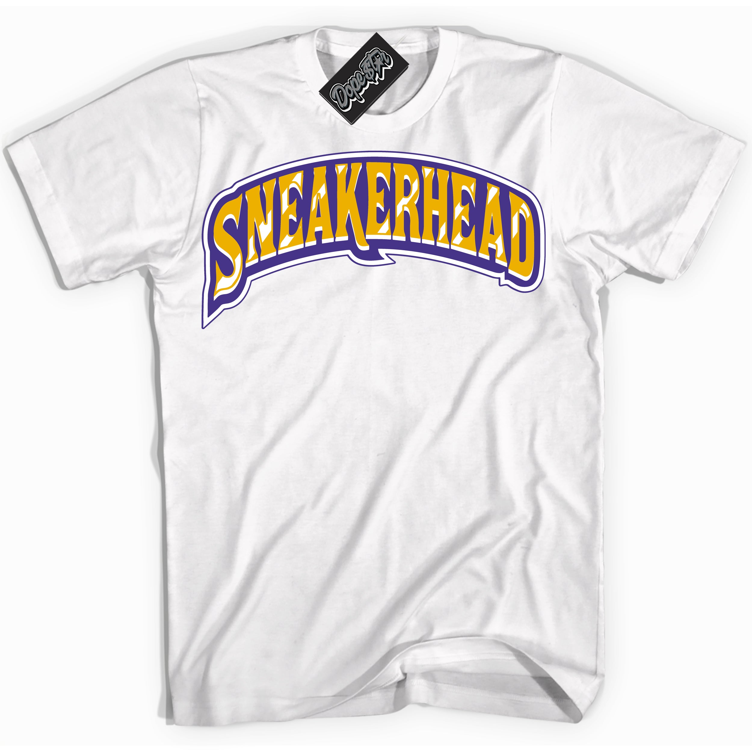 Cool White Shirt with “Sneakerhead” design that perfectly matches the Air Force 1 QS Kobe Lakers Home Sneakers.