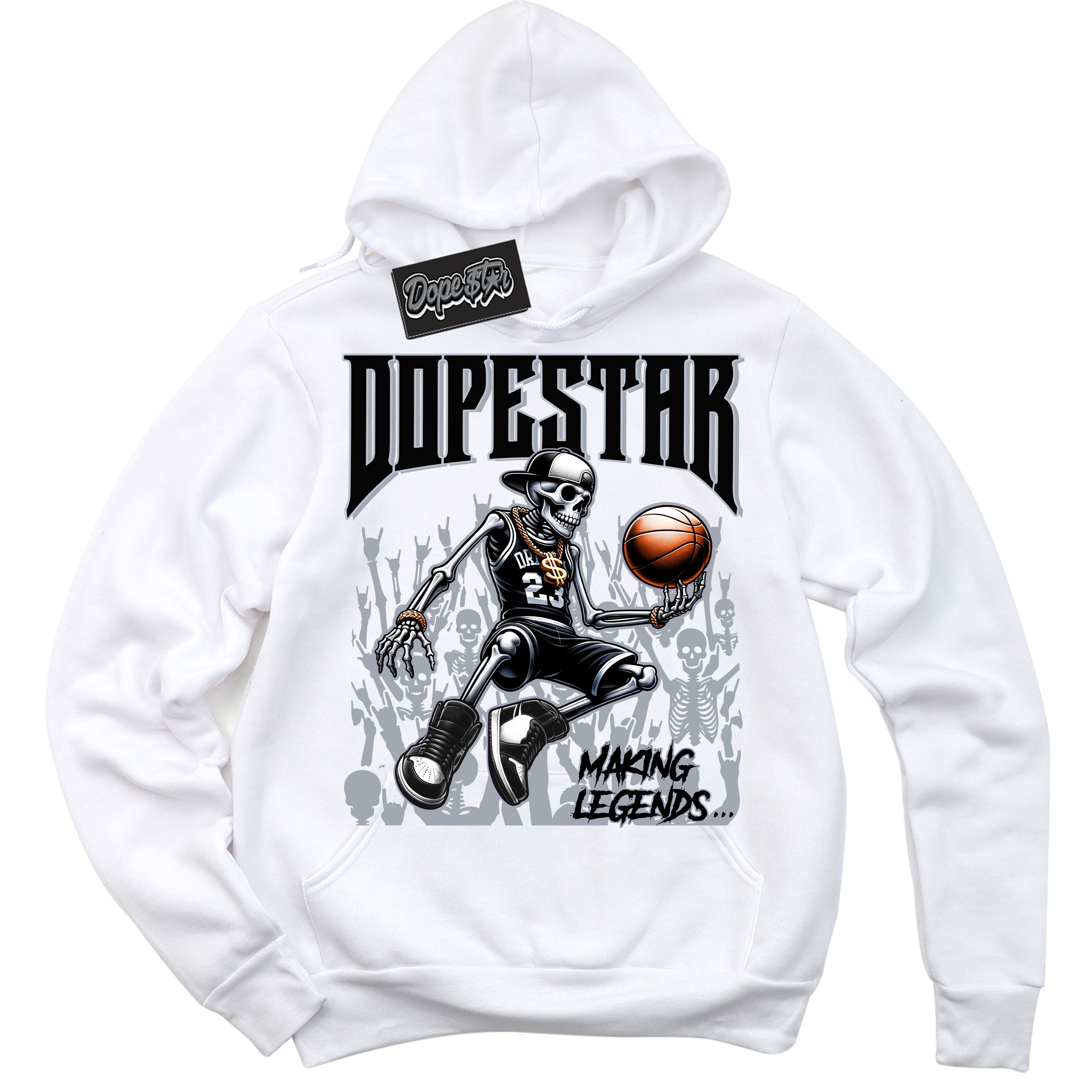 Cool White Hoodie with “ Making Legends ” design that Perfectly Matches The KAWS X Sky High Farm 1s Sneakers.