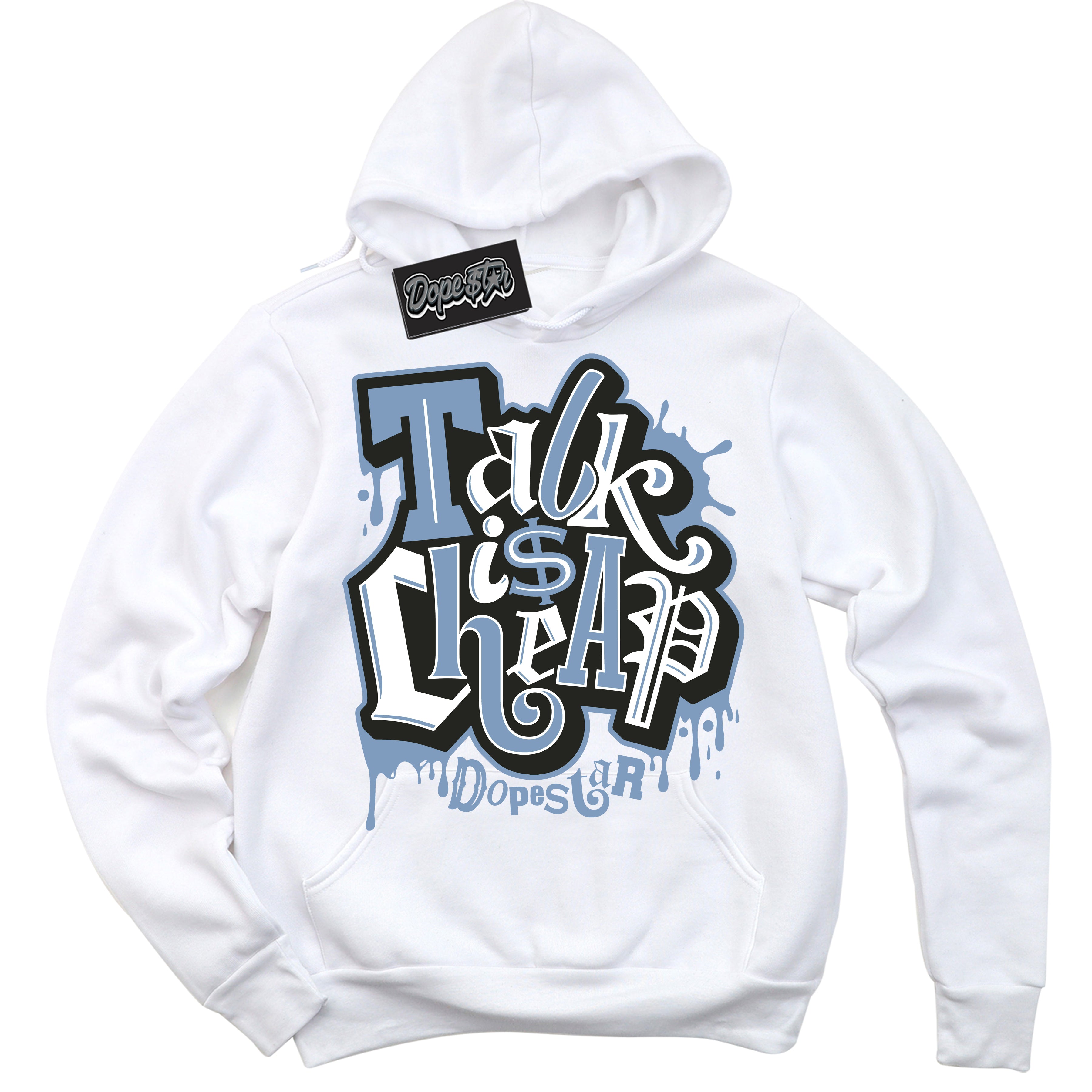 Cool White Hoodie with “ Talk Is Cheap ” design that Perfectly Matches Tiffany & Co 1837 1s Sneakers.
