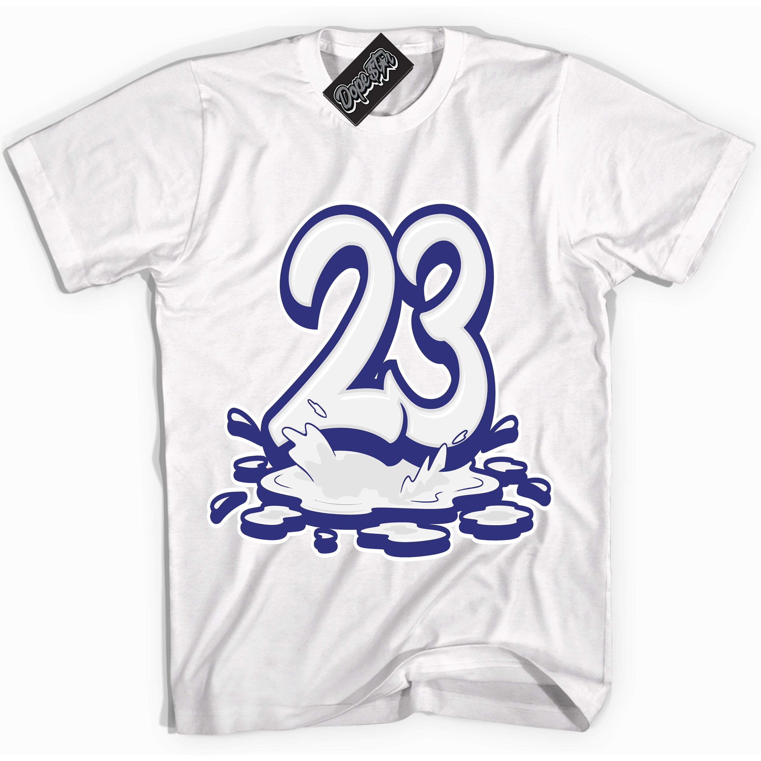 Cool White Shirt with “ 23 Melting ” design that perfectly matches Concord Dunk.