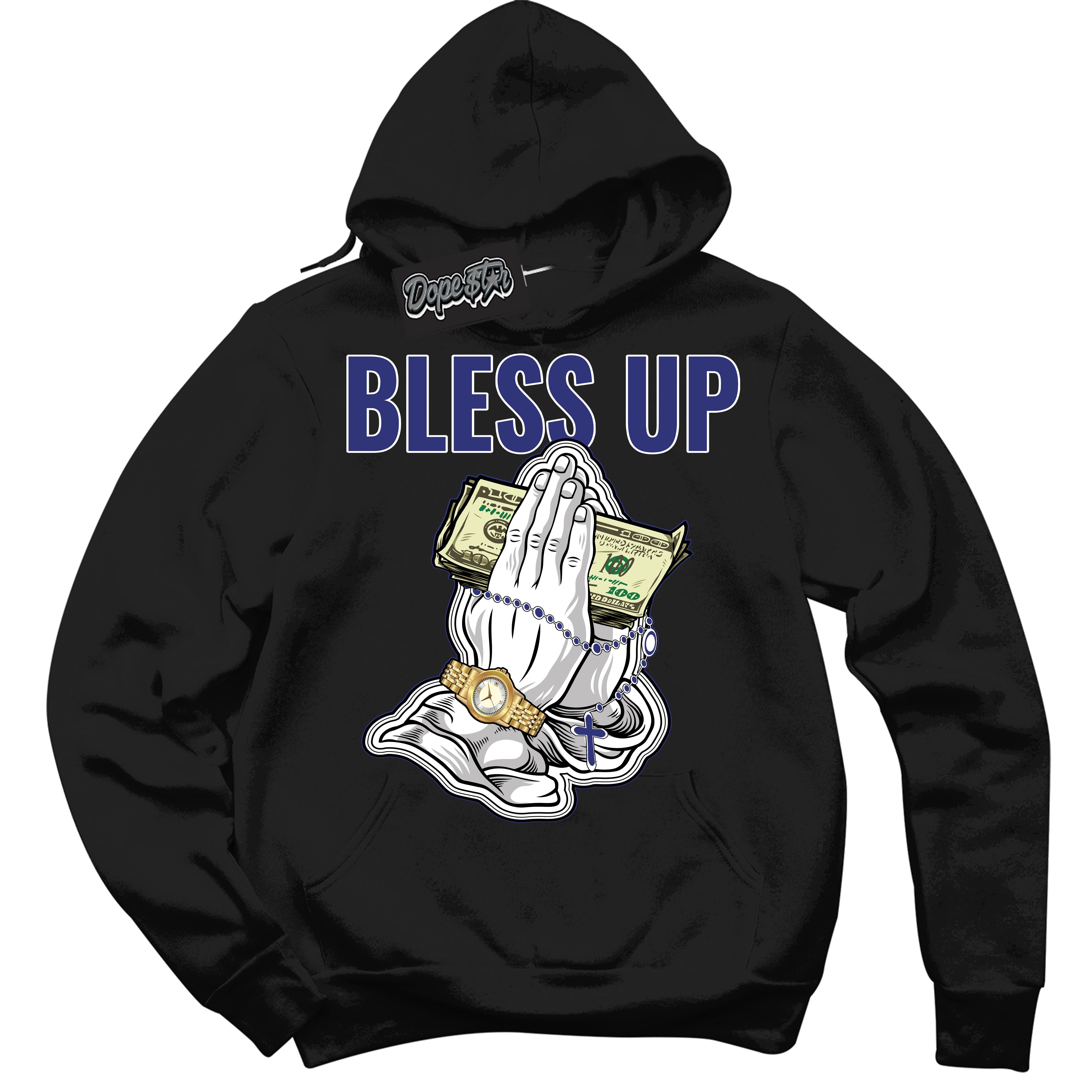 Cool Black Hoodie with “ Bless Up ” design that Perfectly Matches Concord Dunk.