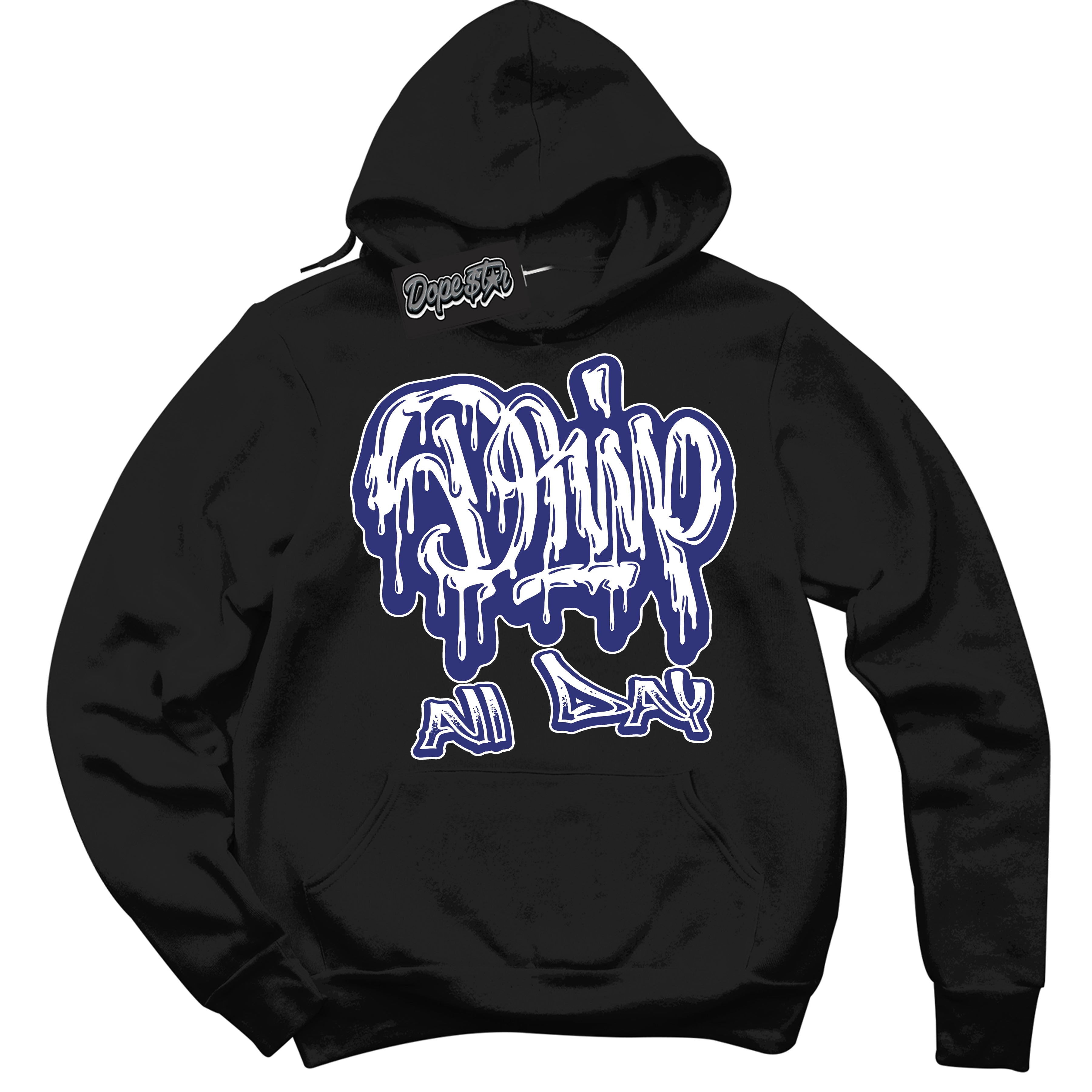 Cool Black Hoodie with “ Drip All Day ” design that Perfectly Matches Concord Dunk.