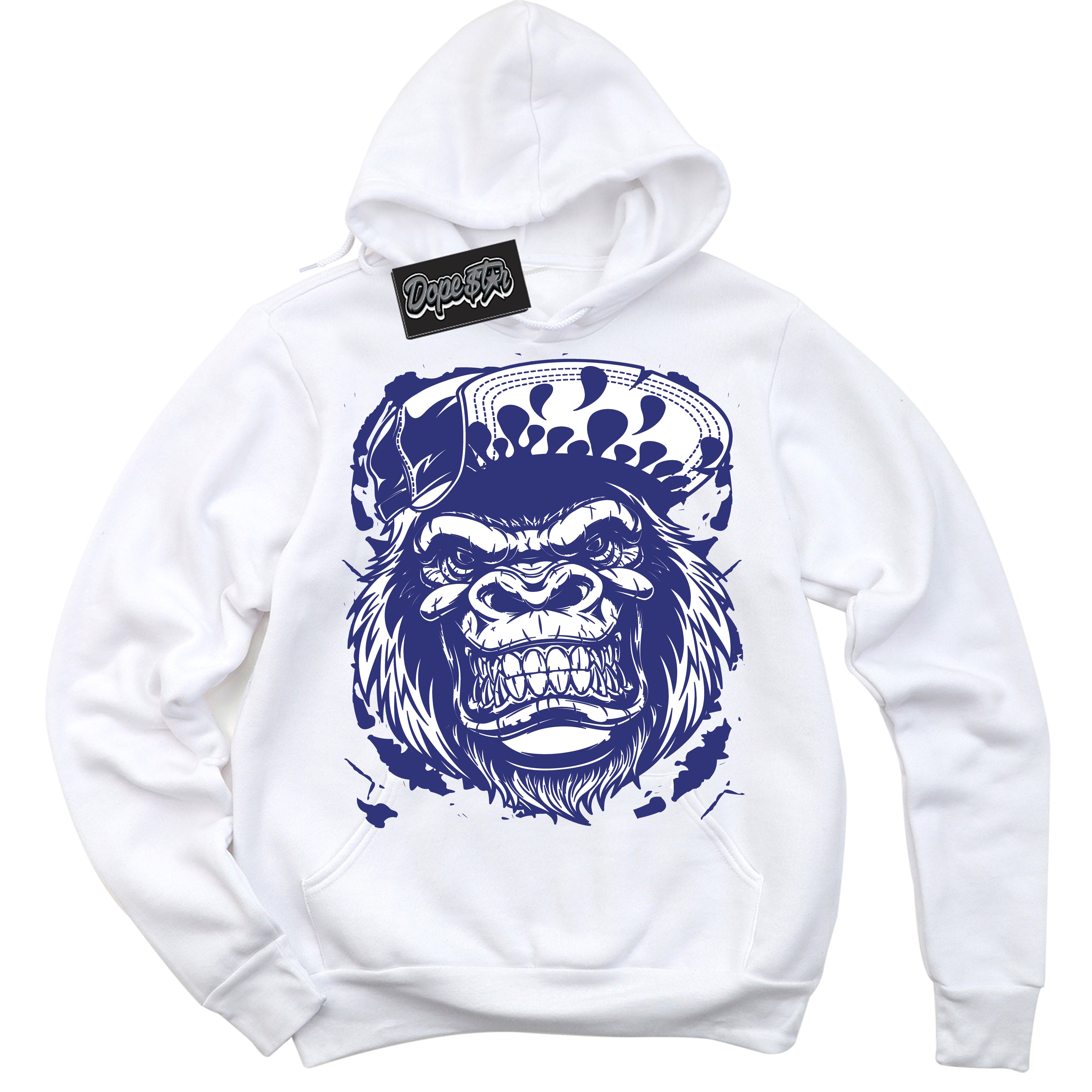 Cool White Hoodie with “ Gorilla Beast ” design that Perfectly Matches Concord Dunk.