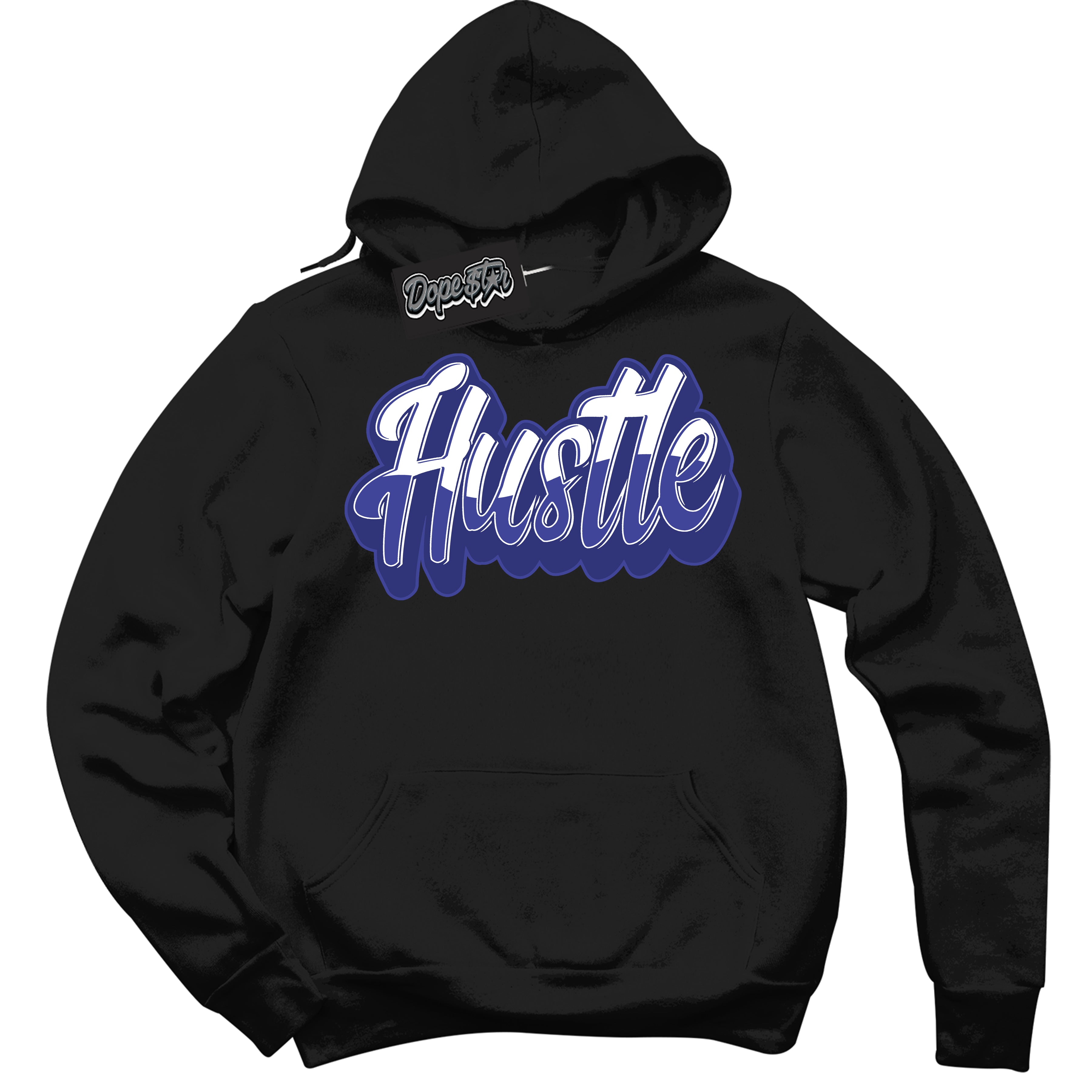 Cool Black Hoodie with “ Hustle ” design that Perfectly Matches Concord Dunk.