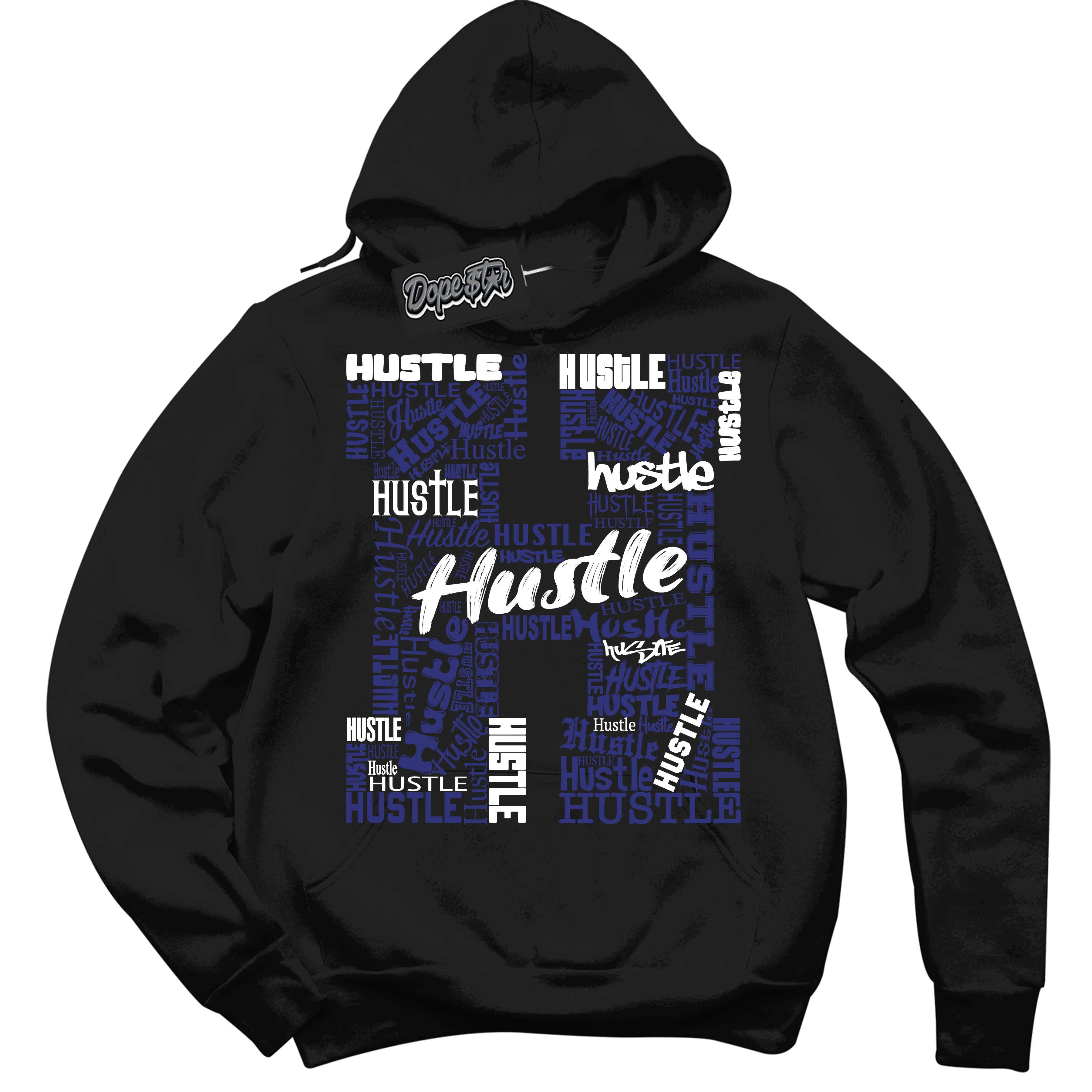 Cool Black Hoodie with “ Hustle H ” design that Perfectly Matches Concord Dunk.