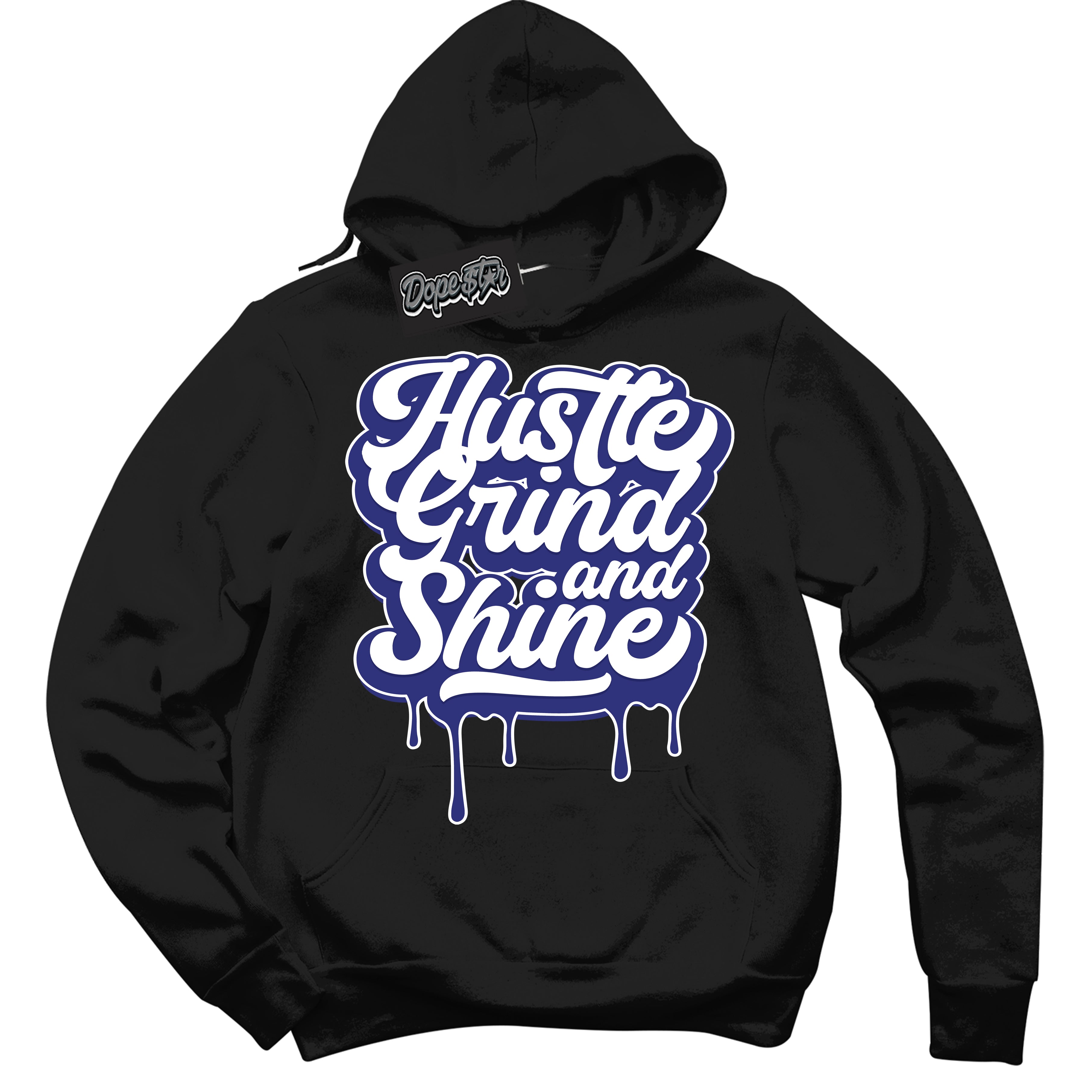 Cool Black Hoodie with “ Hustle Grind And Shine ” design that Perfectly Matches Concord Dunk.
