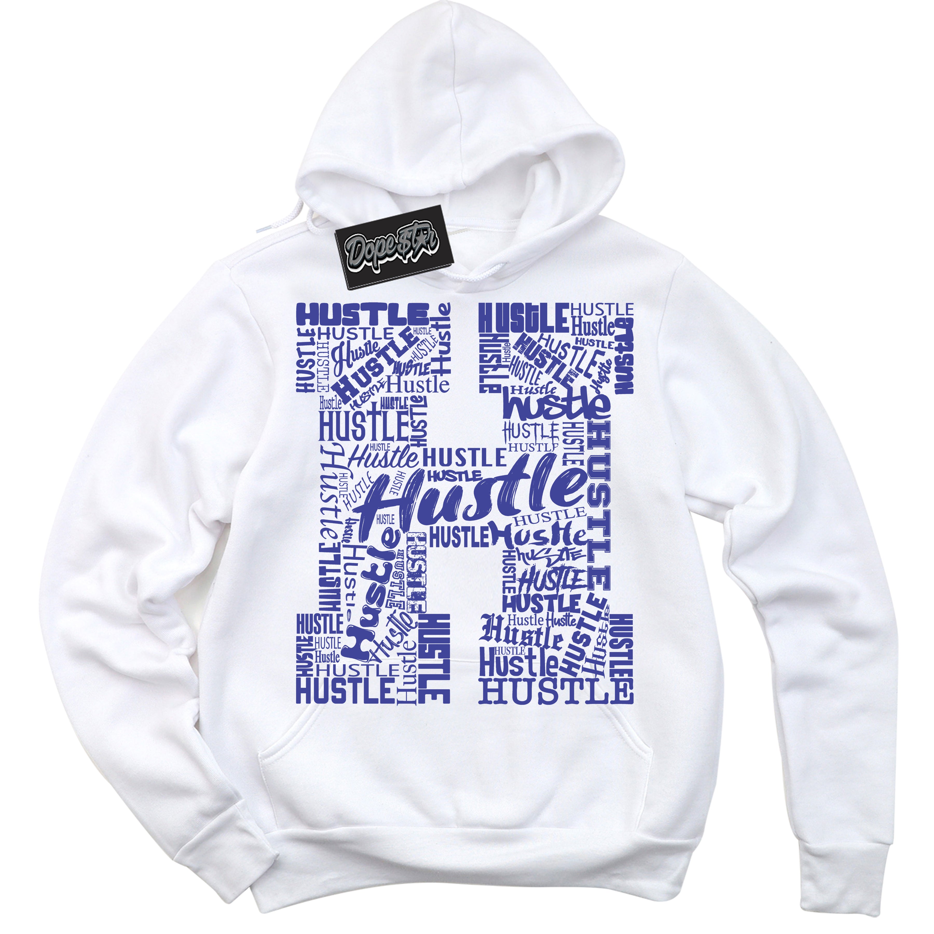 Cool White Hoodie with “ Hustle H ” design that Perfectly Matches Concord Dunk.