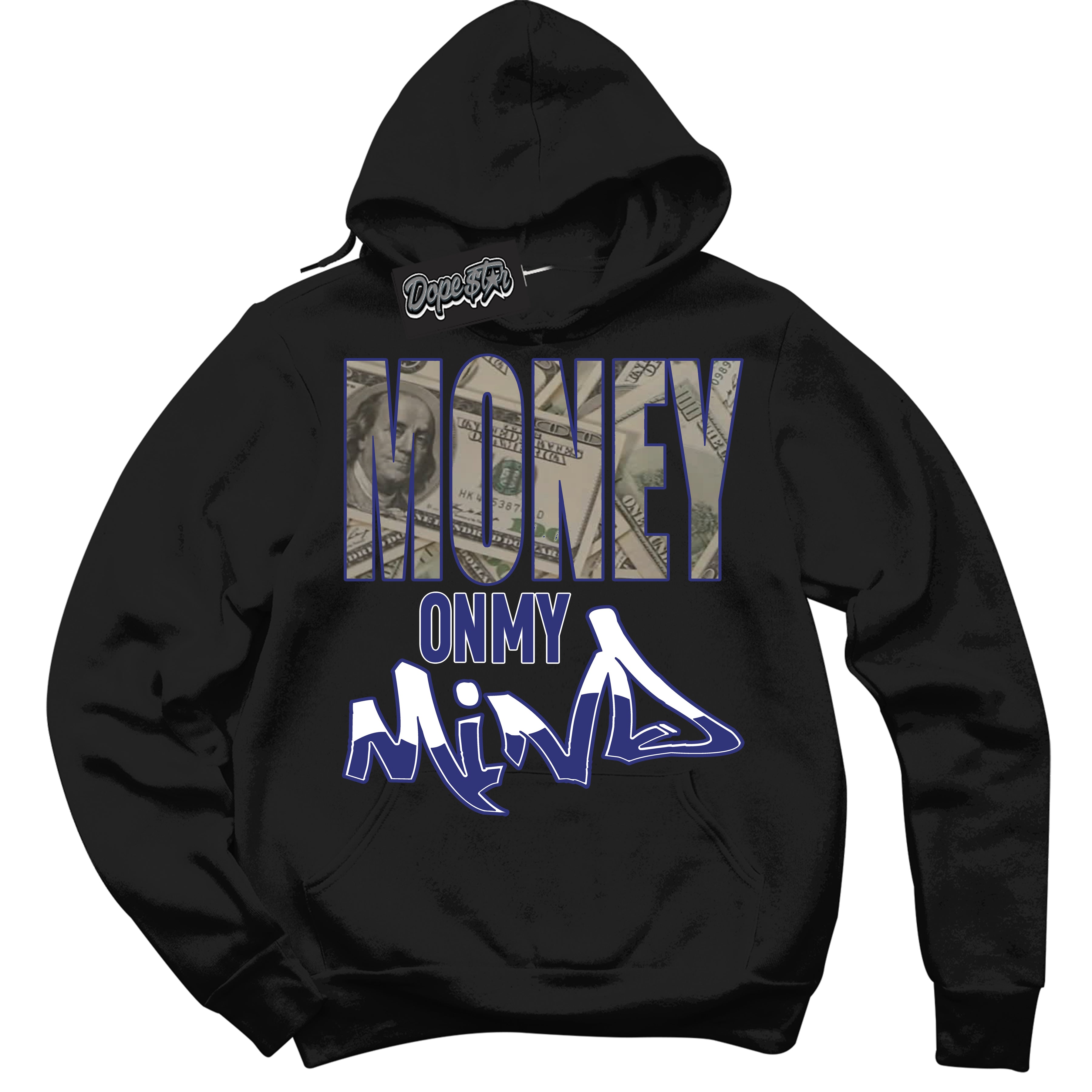 Cool Black Hoodie with “ Money On My Mind ” design that Perfectly Matches Concord Dunk.