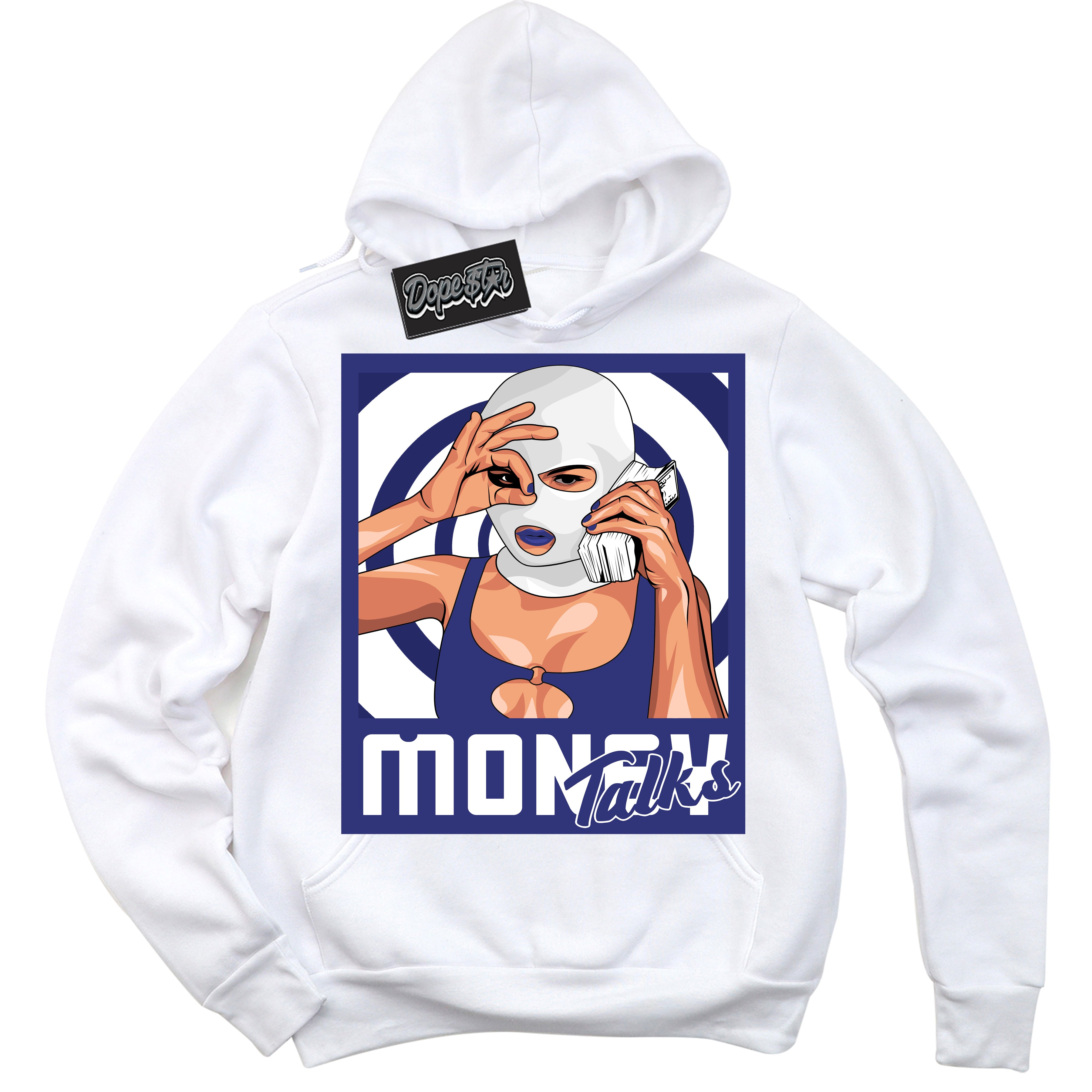 Cool White Hoodie with “ Money Talks ” design that Perfectly Matches Concord Dunk.