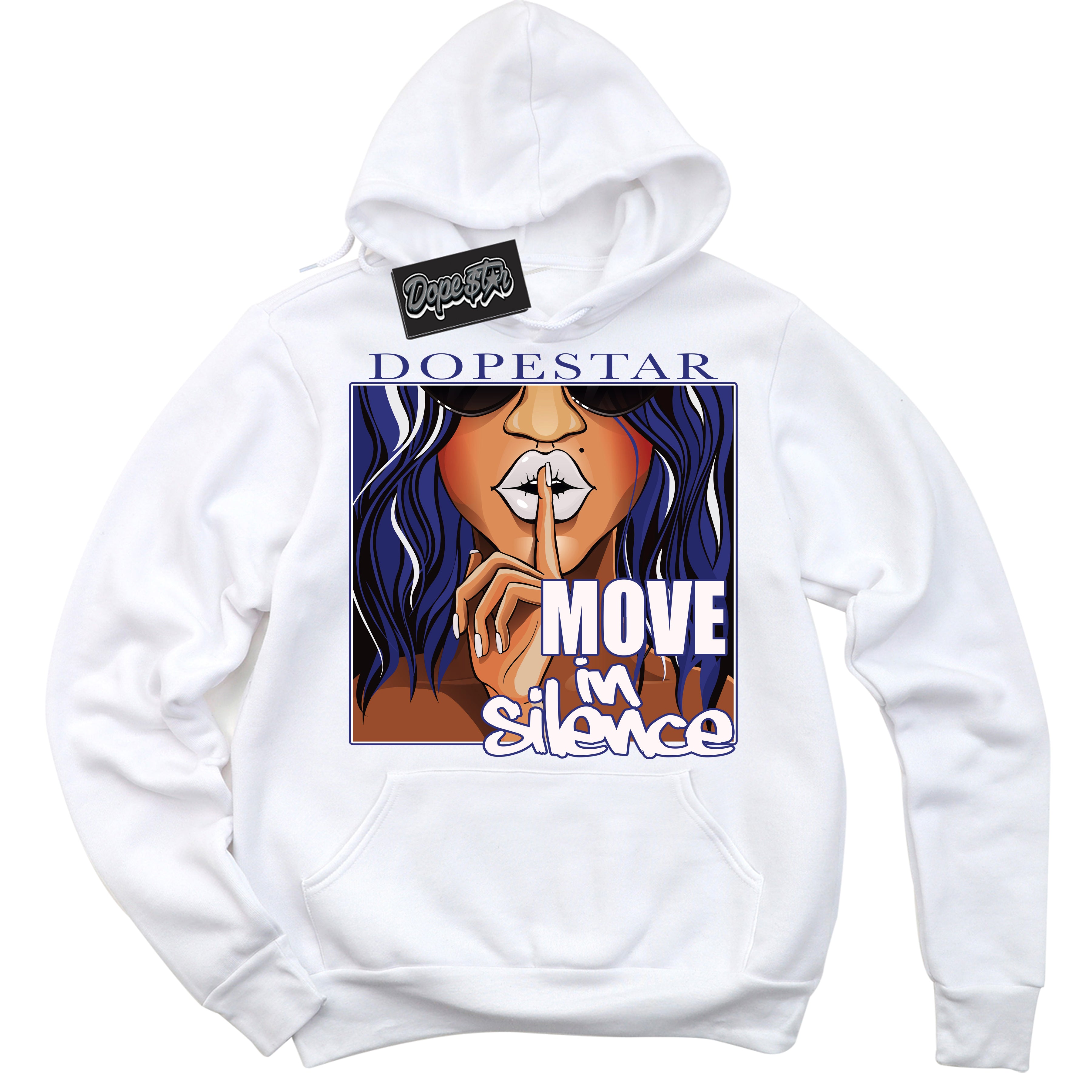 Cool White Hoodie with “ Move In Silence ” design that Perfectly Matches Concord Dunk.