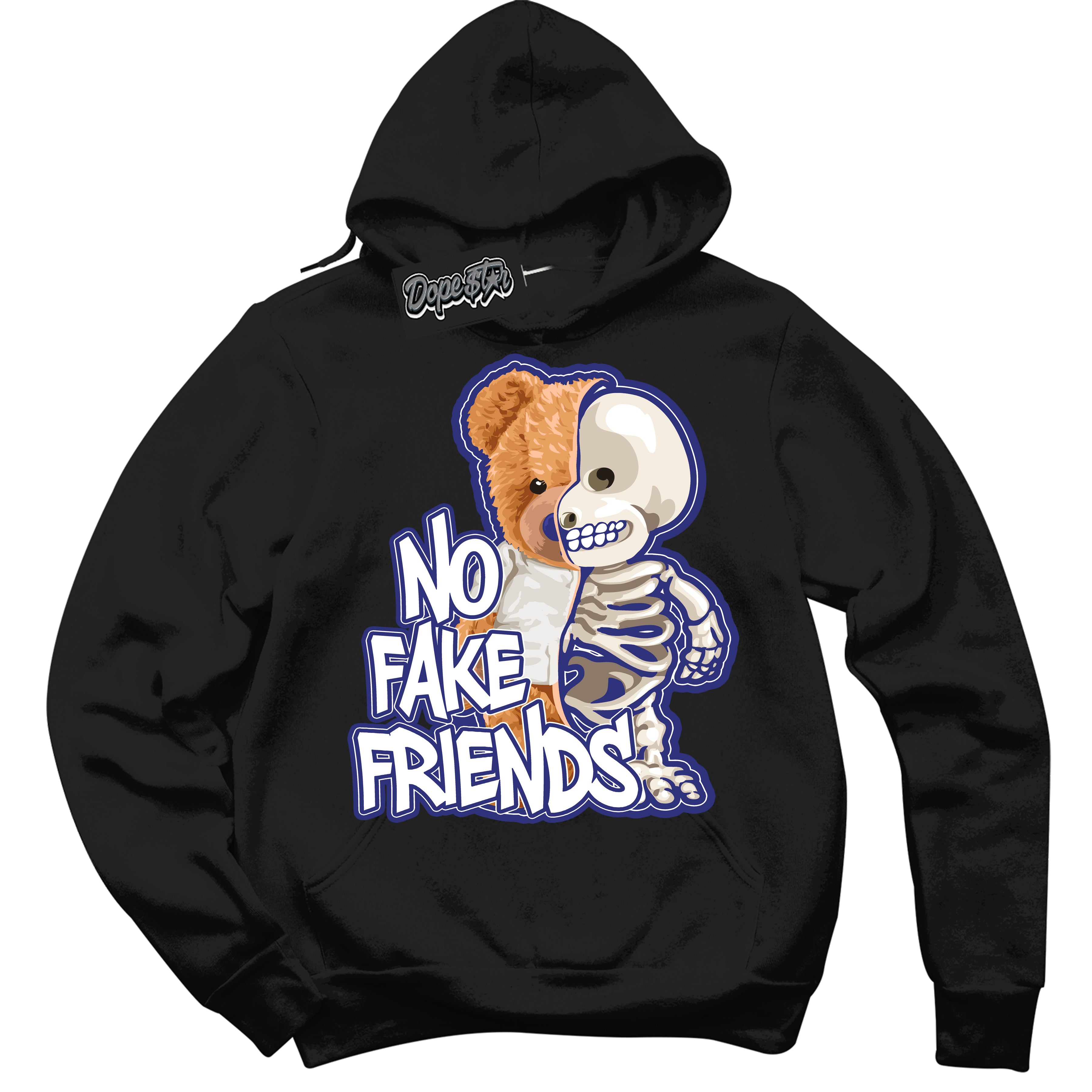Cool Black Hoodie with “ No Fake Friends ” design that Perfectly Matches Concord Dunk.