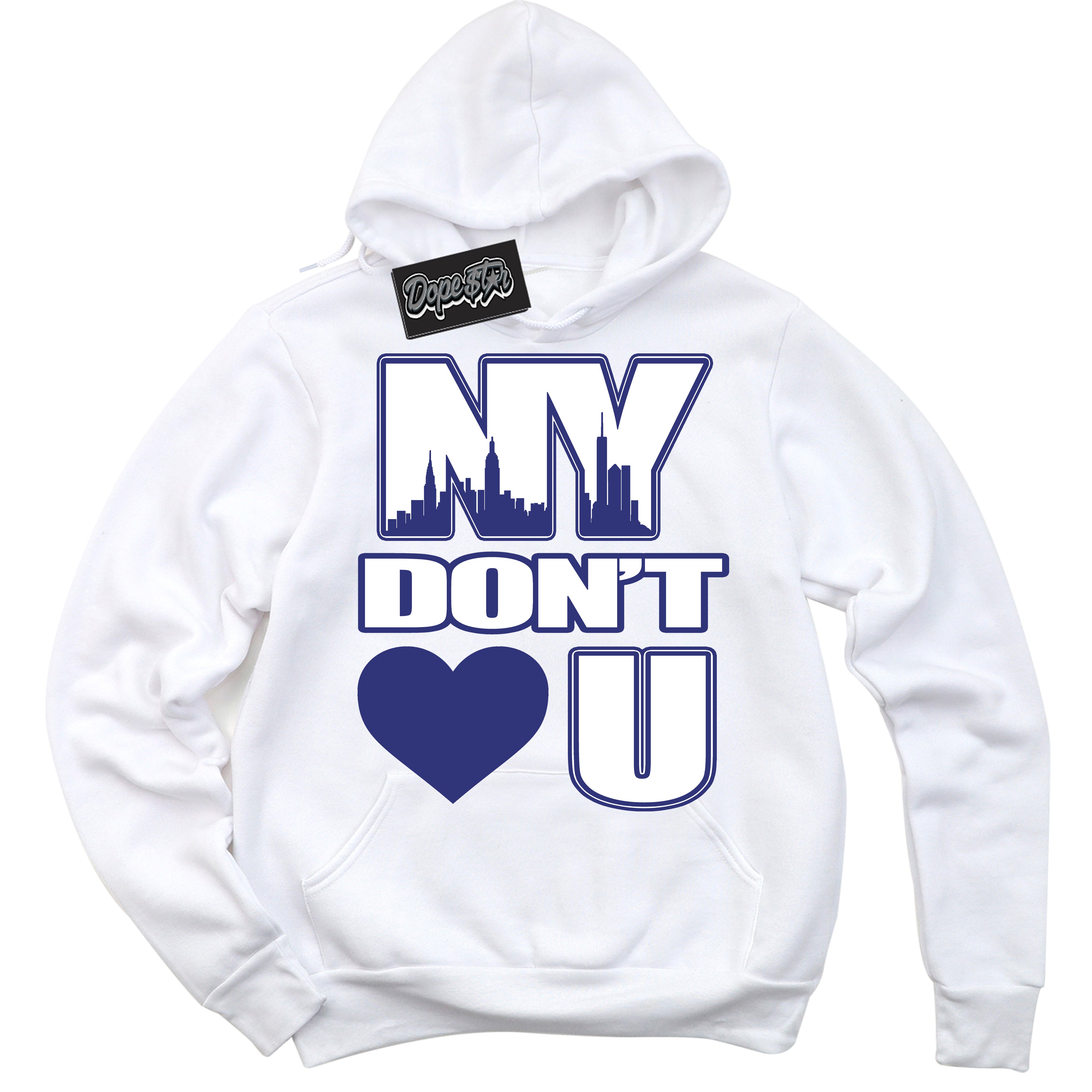 Cool White Hoodie with “ NY Don't Love You ” design that Perfectly Matches Concord Dunk.