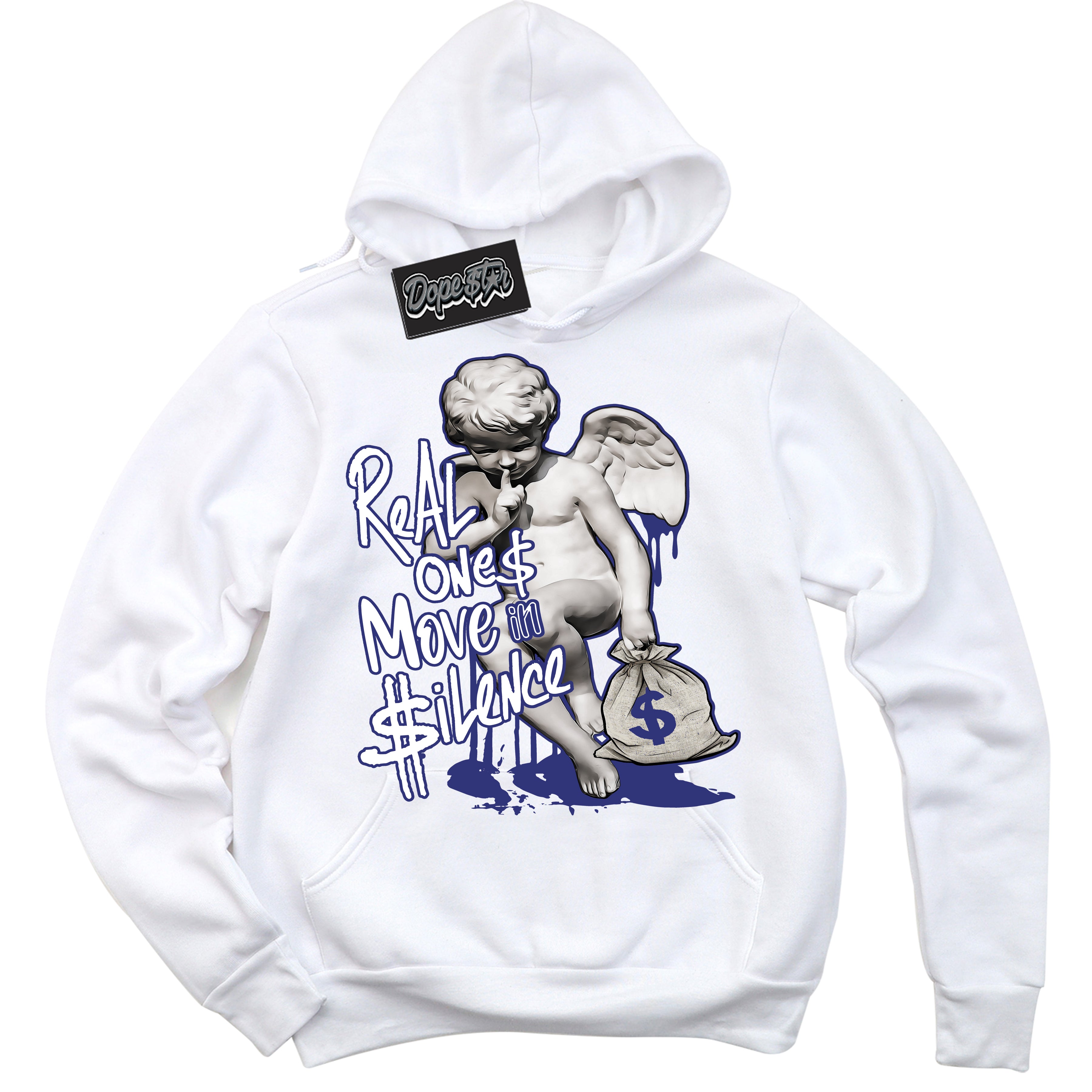 Cool White Hoodie with “ Real Ones Cherub ” design that Perfectly Matches Concord Dunk.