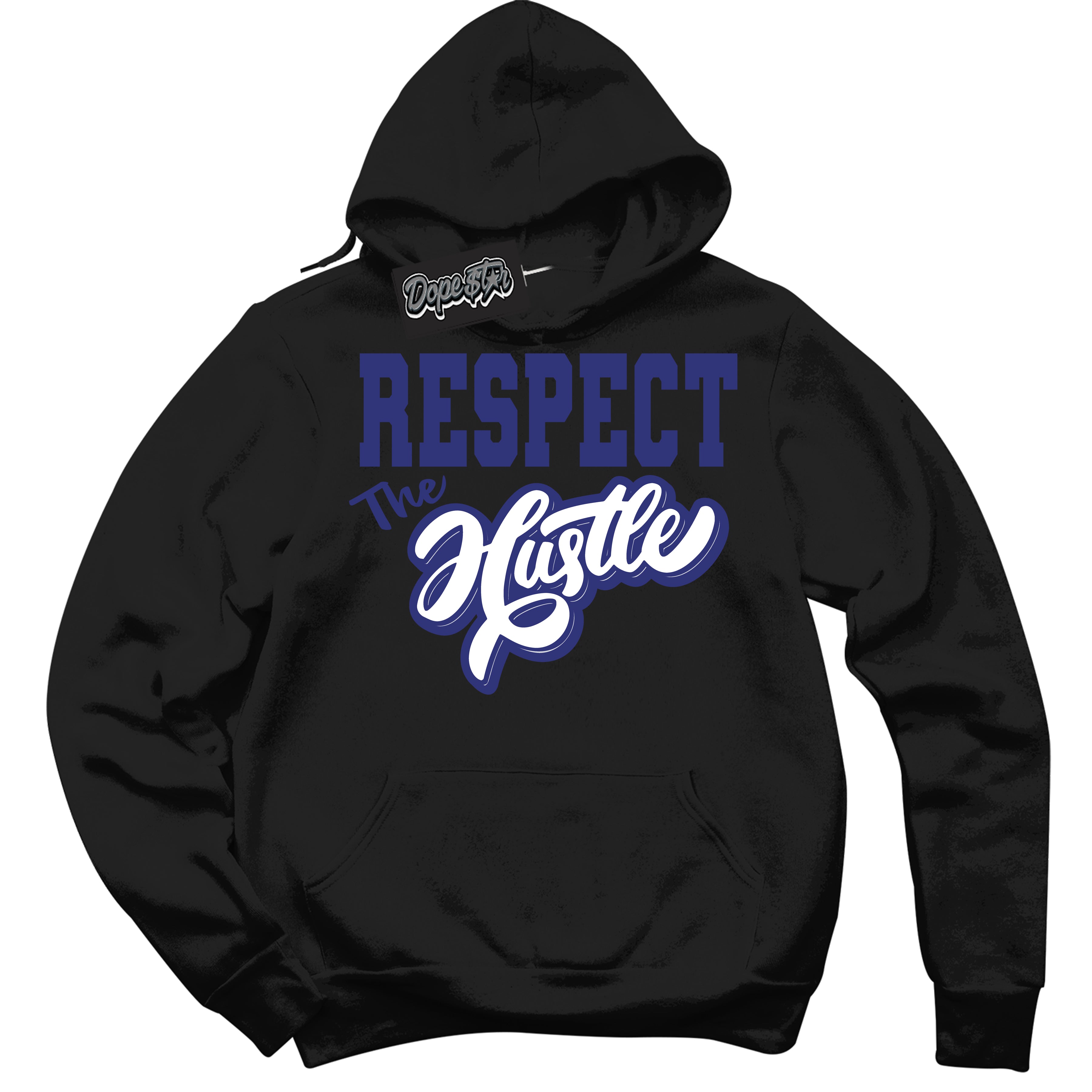 Cool Black Hoodie with “ Respect The Hustle ” design that Perfectly Matches Concord Dunk.