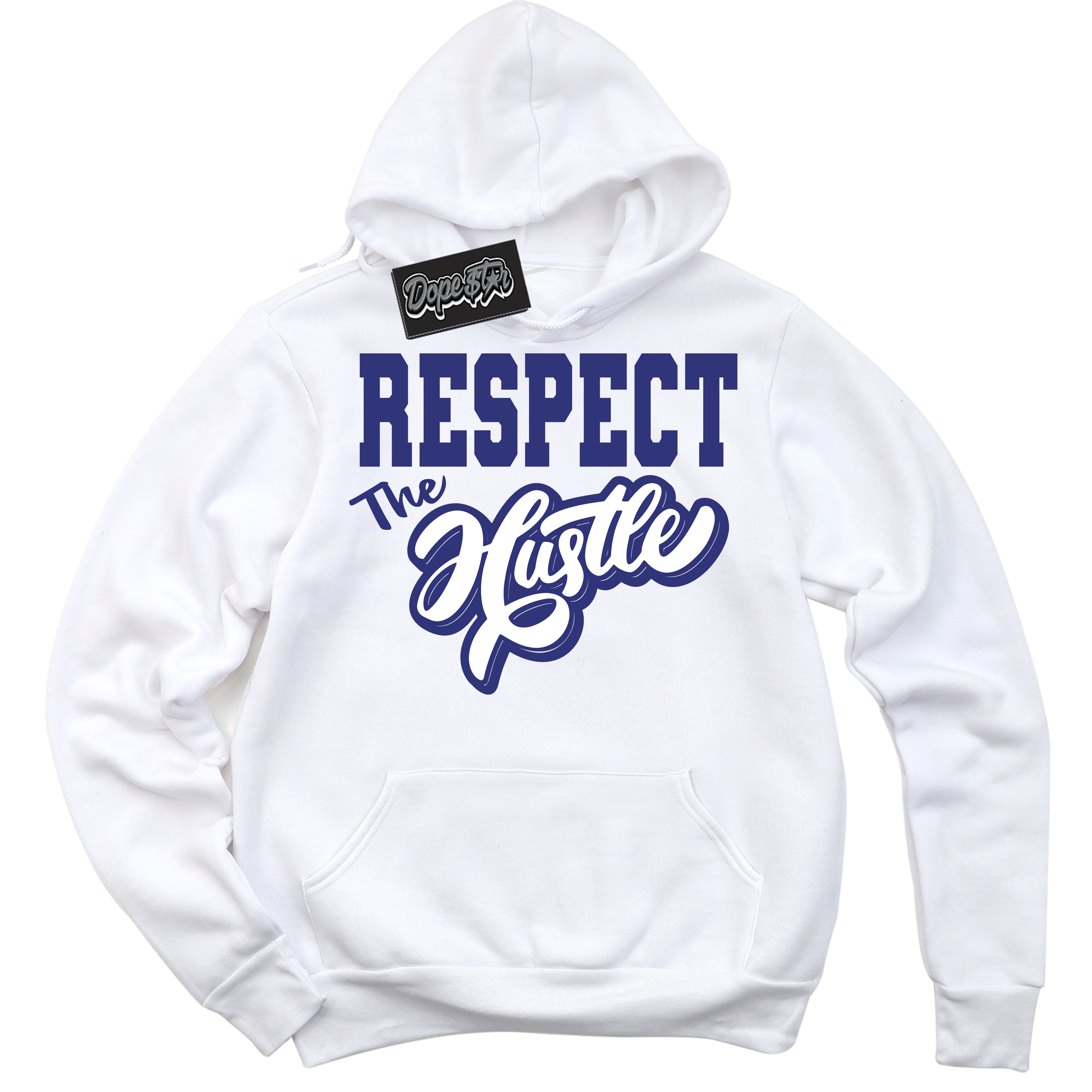 Cool White Hoodie with “ Respect The Hustle ” design that Perfectly Matches Concord Dunk.