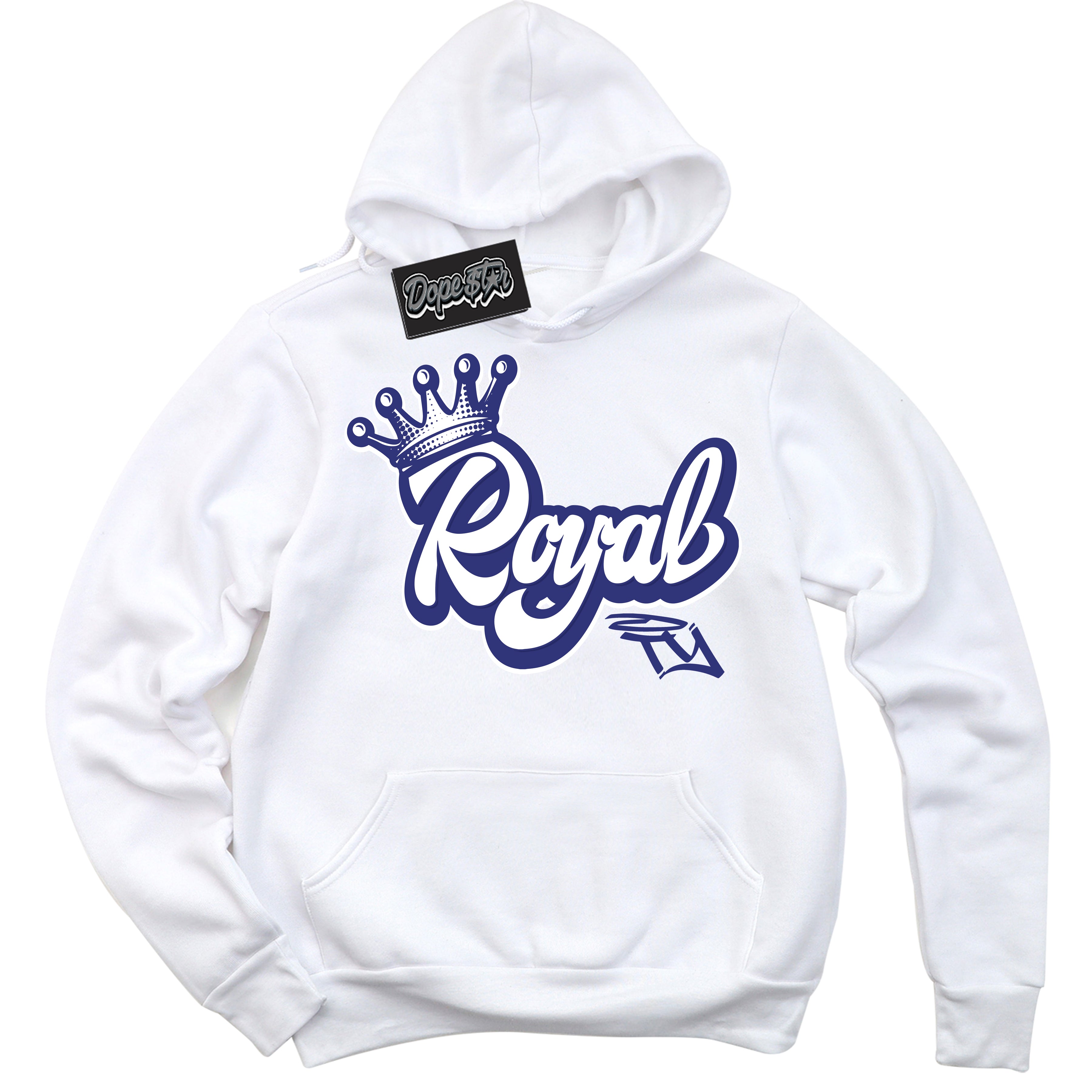 Cool White Hoodie with “ Royalty ” design that Perfectly Matches Concord Dunk.