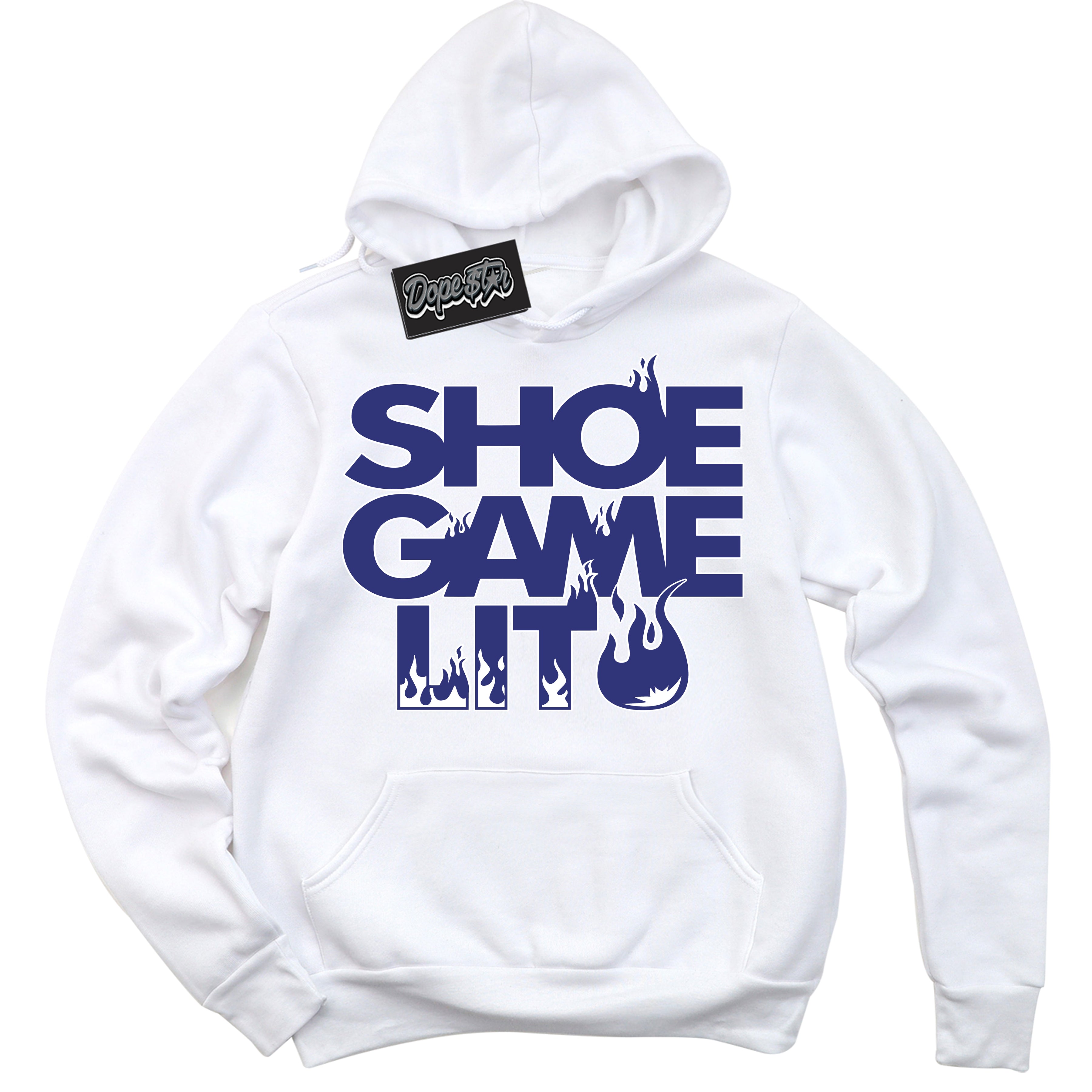 Cool White Hoodie with “ Shoe Game Lit ” design that Perfectly Matches Concord Dunk.