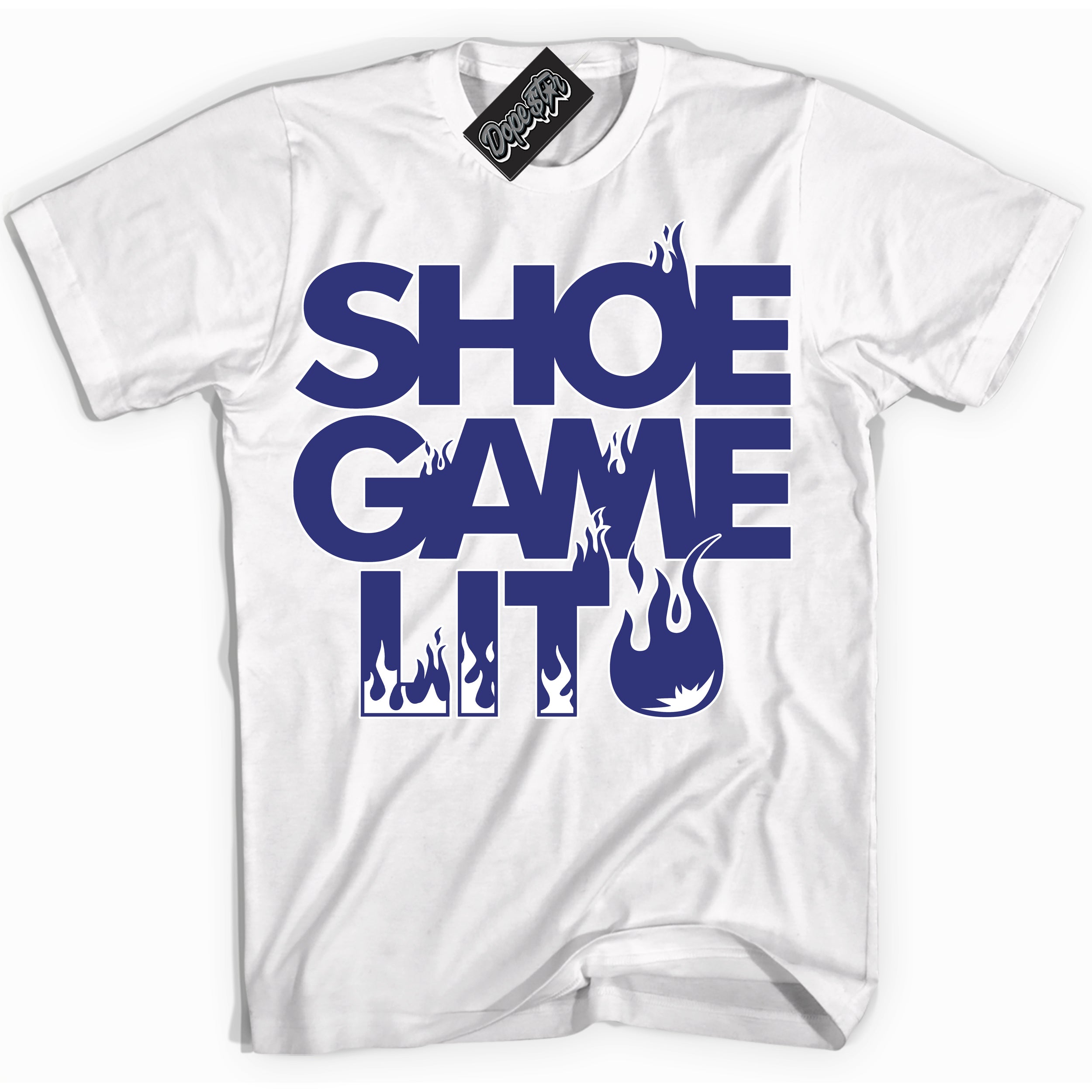 Cool White Shirt with “ Shoe Game Lit ” design that perfectly matches Concord Dunk.