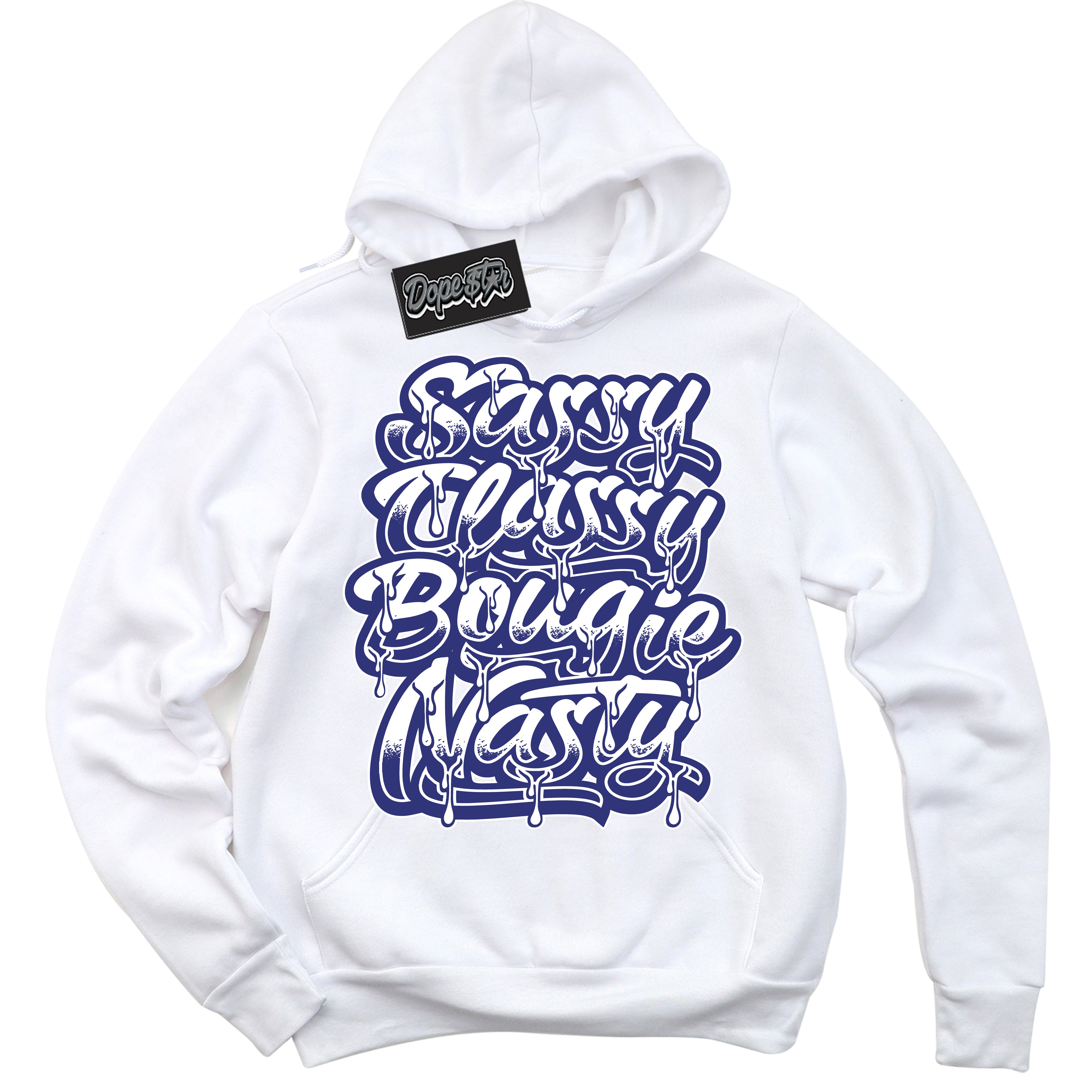 Cool White Hoodie with “ Sassy Classy ” design that Perfectly Matches Concord Dunk.