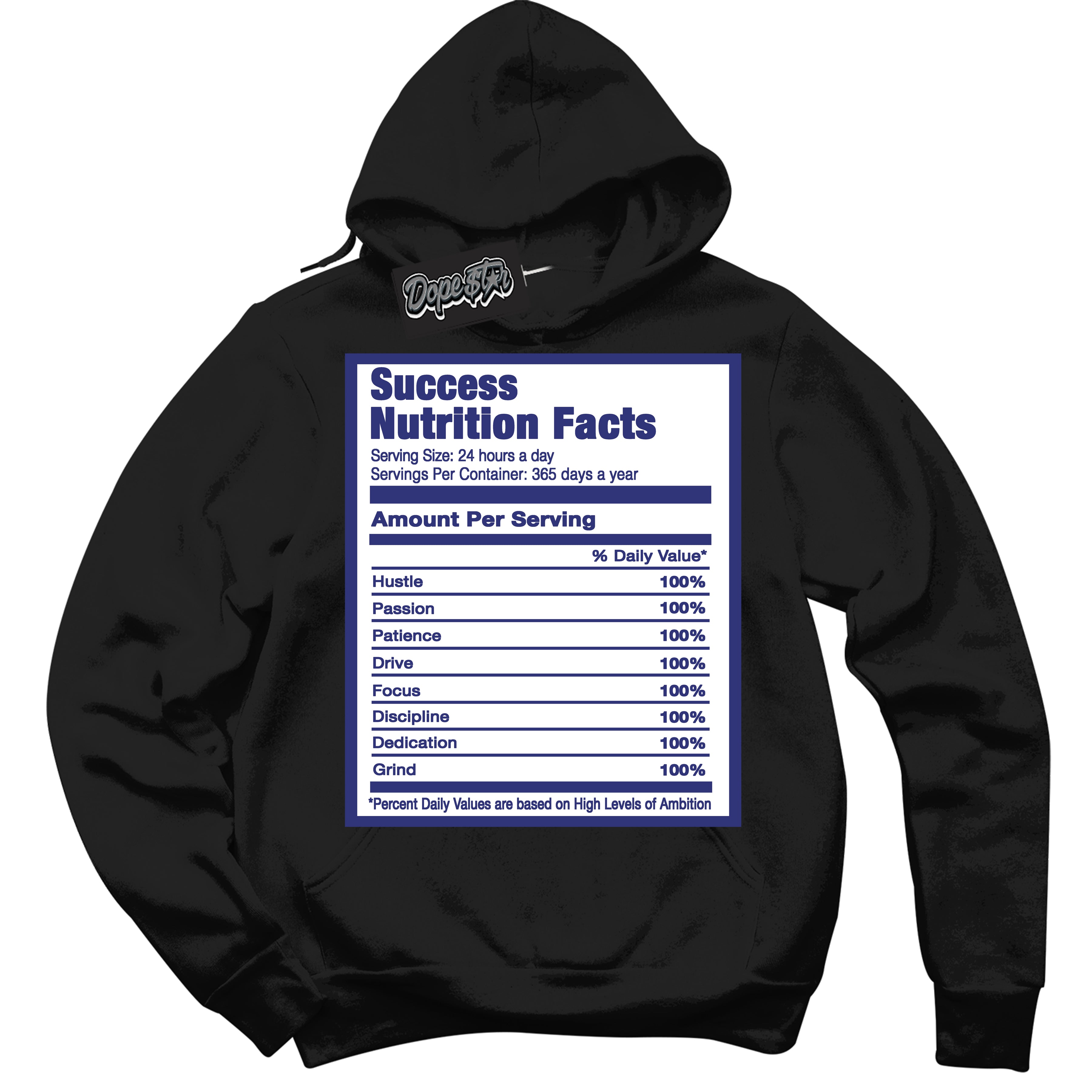 Cool Black Hoodie with “ Success Nutrition ” design that Perfectly Matches Concord Dunk.