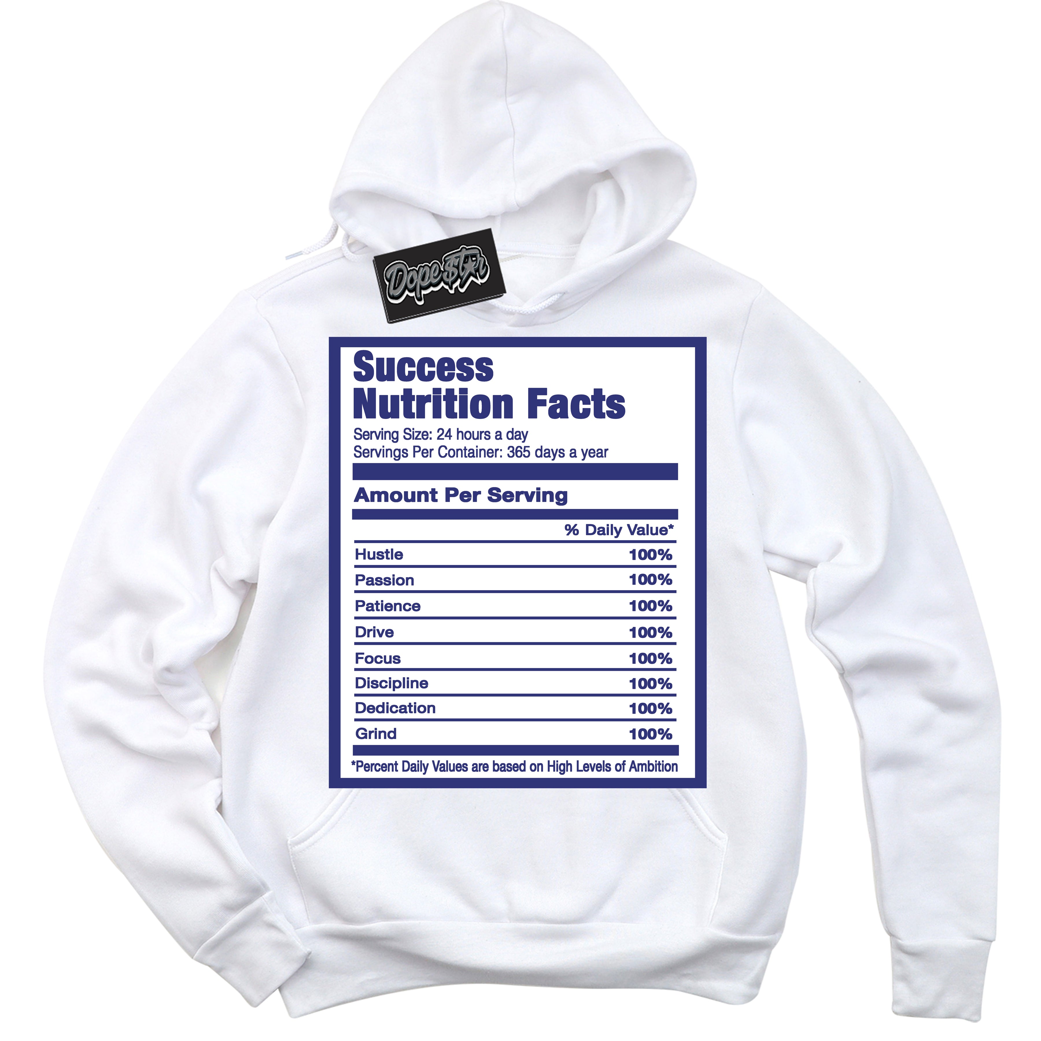 Cool White Hoodie with “ Success Nutrition ” design that Perfectly Matches Concord Dunk.