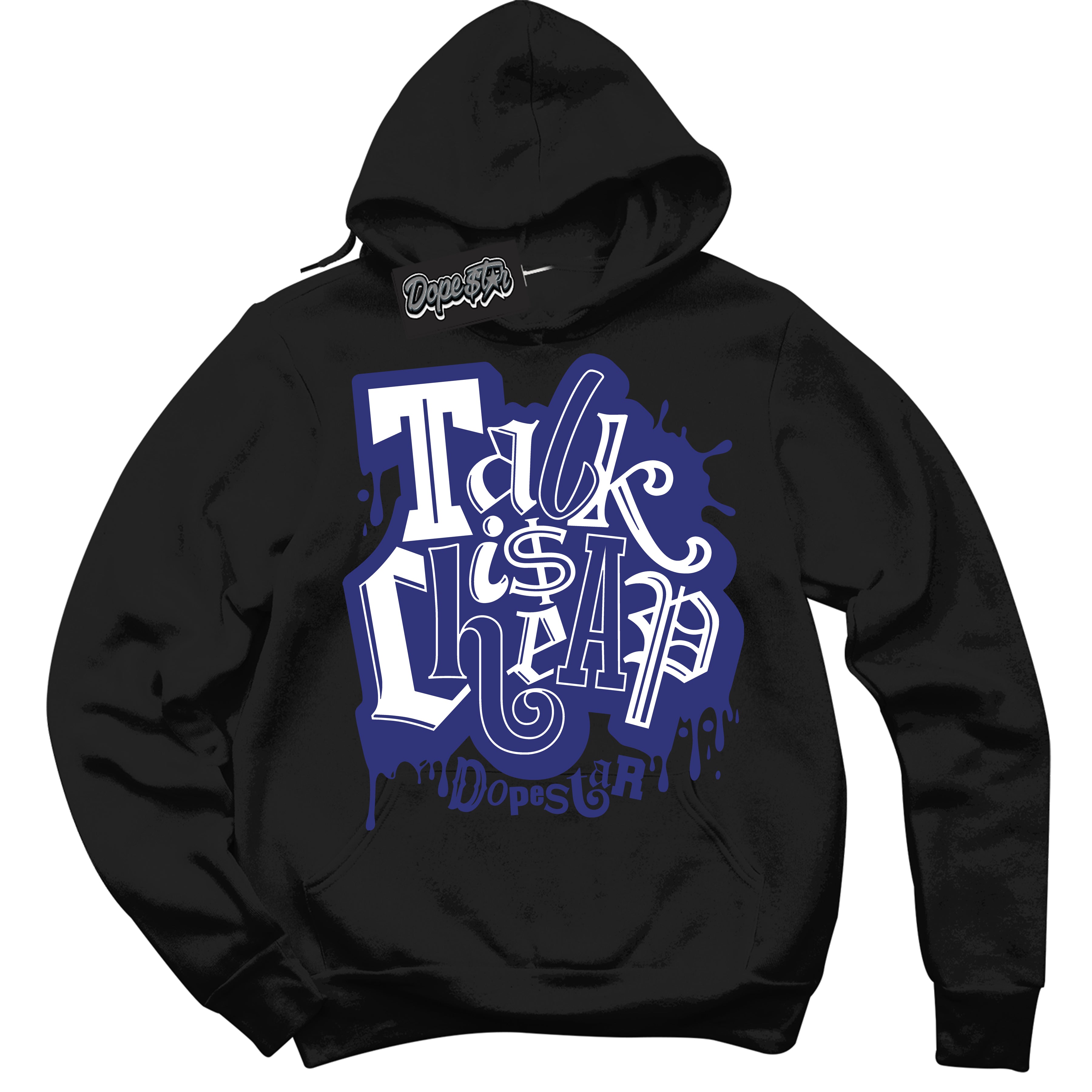 Cool Black Hoodie with “ Talk Is Cheap ” design that Perfectly Matches Concord Dunk.