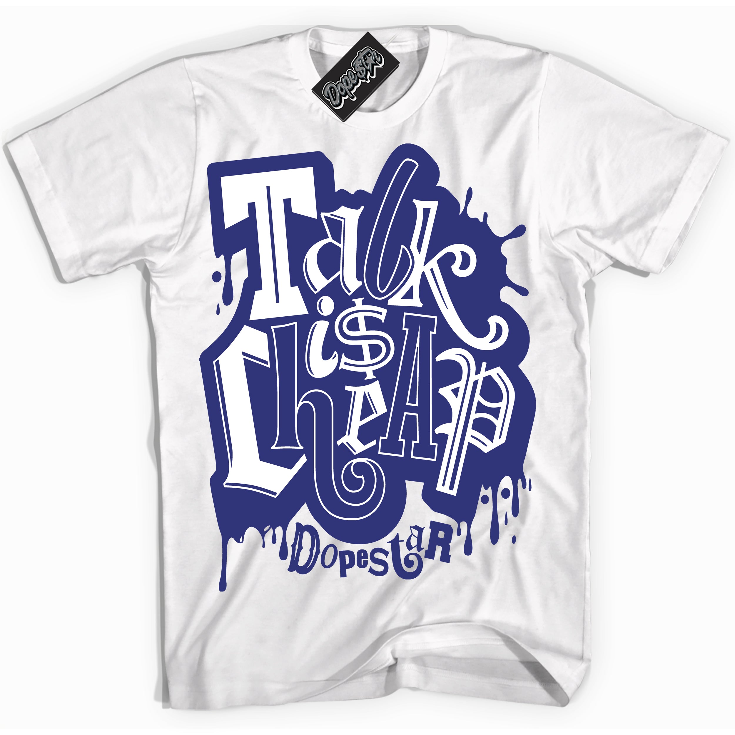 Cool White Shirt with “ Talk Is Cheap ” design that perfectly matches Concord Dunk.