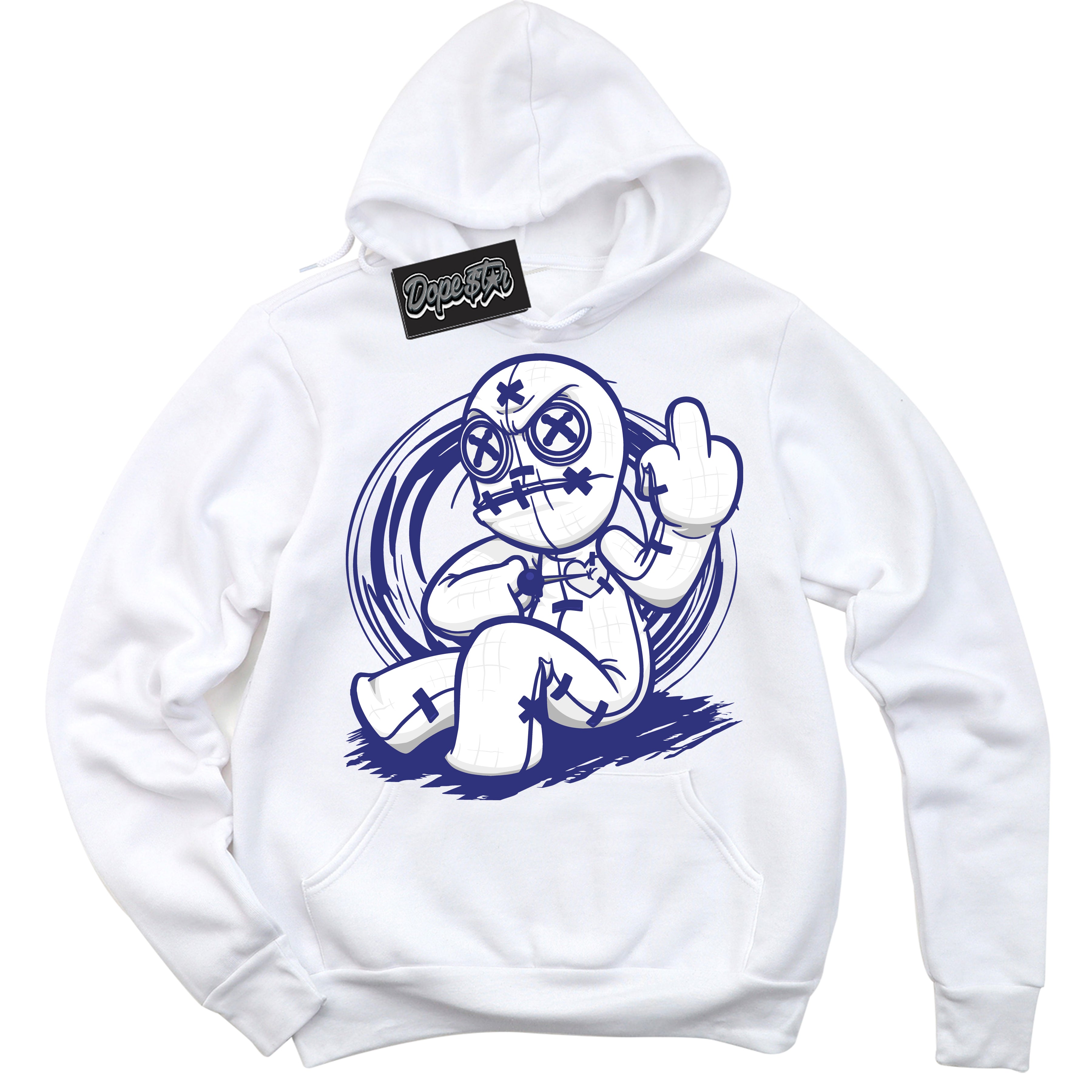 Cool White Hoodie with “ Voodoo Doll ” design that Perfectly Matches Concord Dunk.