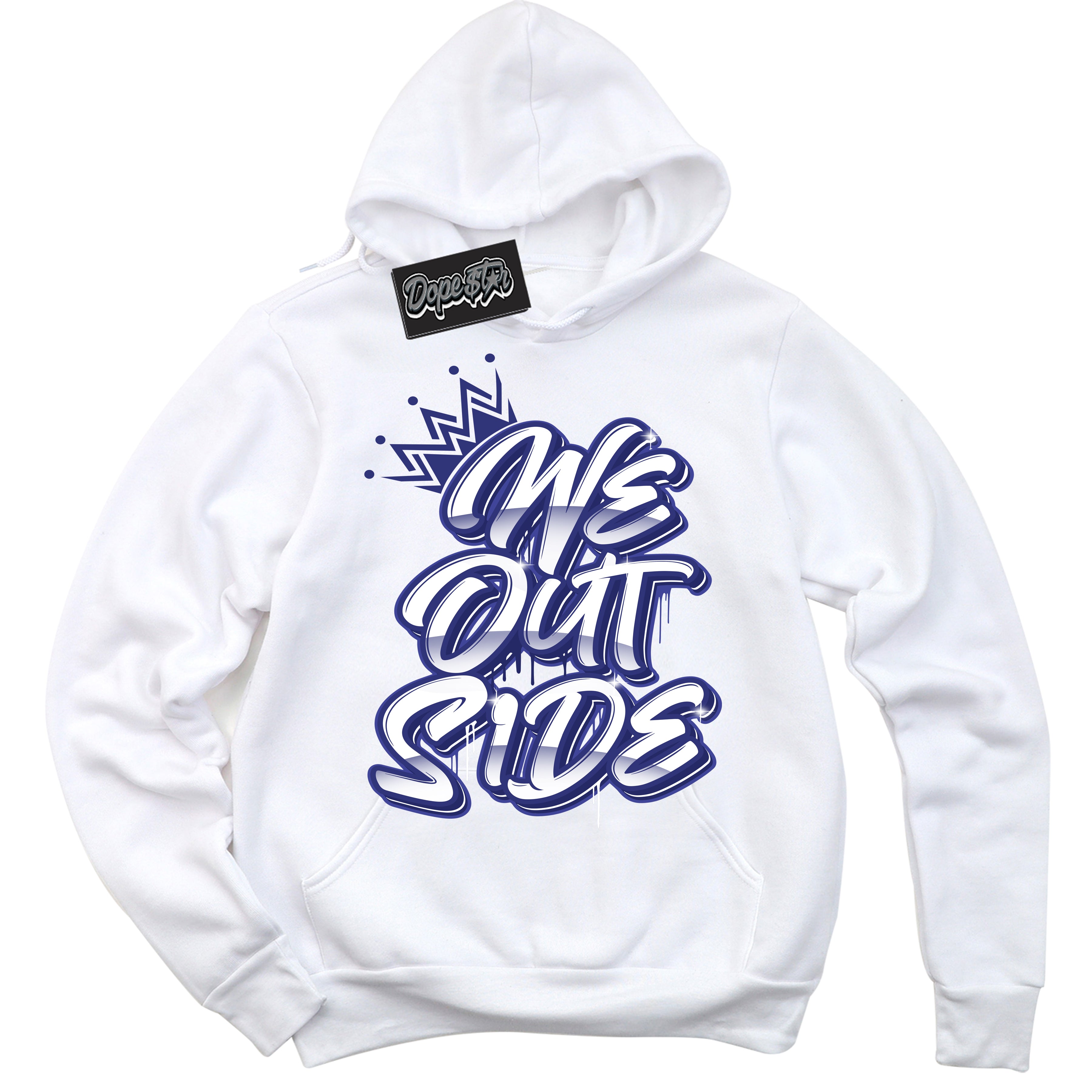 Cool White Hoodie with “ We Outside ” design that Perfectly Matches Concord Dunk.