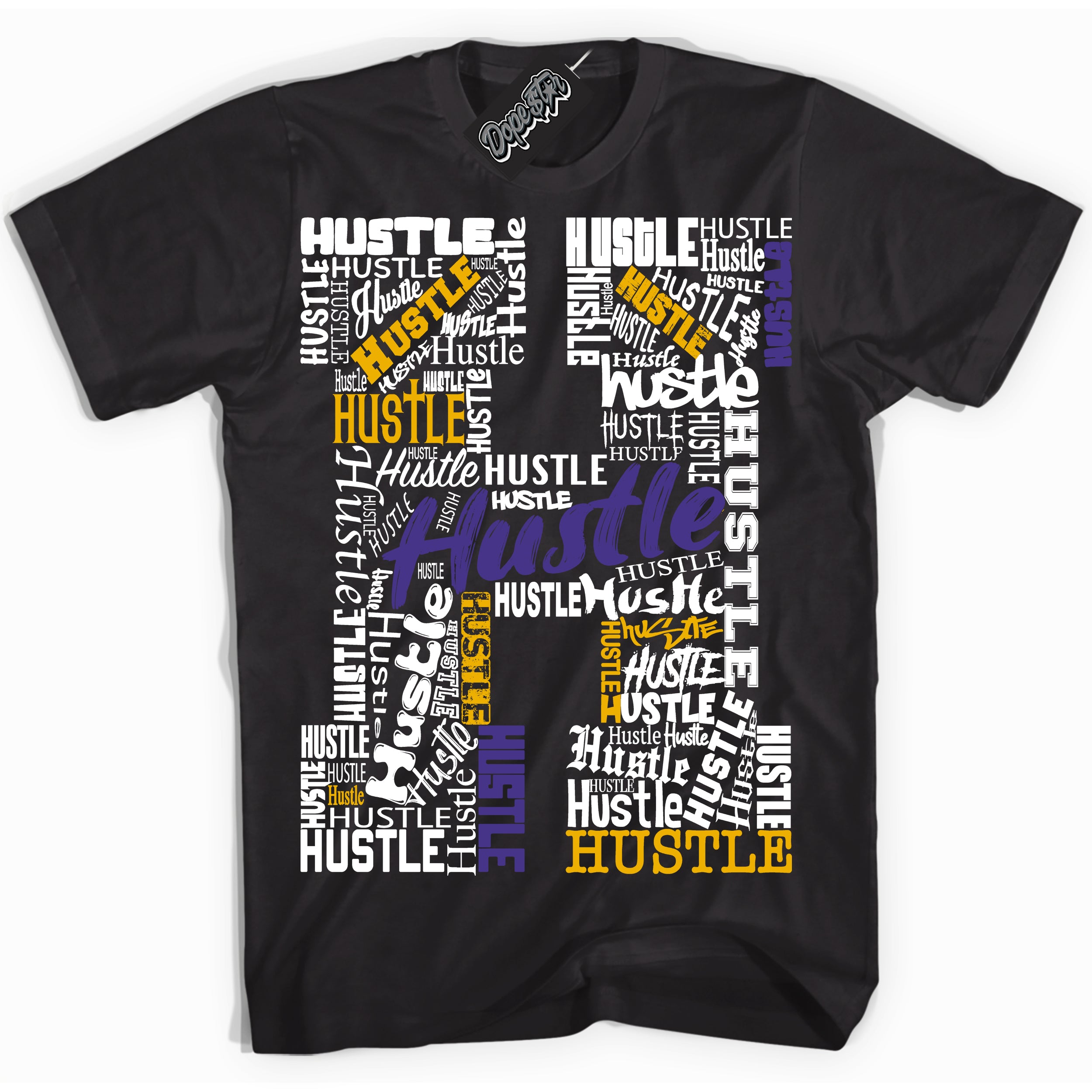 Cool Black Shirt with “Hustle H” design that perfectly matches the Kobe 8 Protro Lakers Home Sneakers.