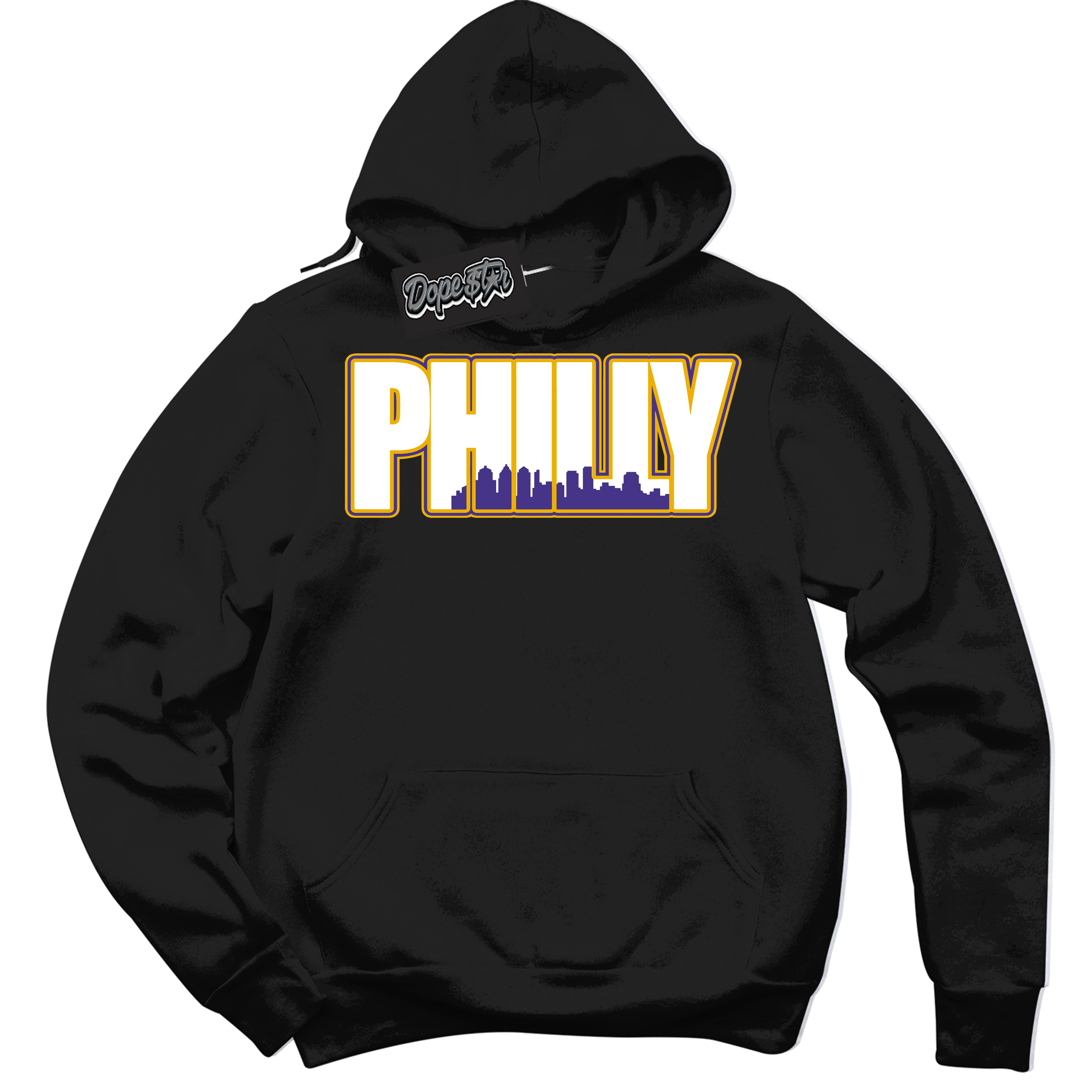 Cool Black Hoodie with “Philly” design that Perfectly Matches Kobe 8 Protro Lakers Home Sneakers.