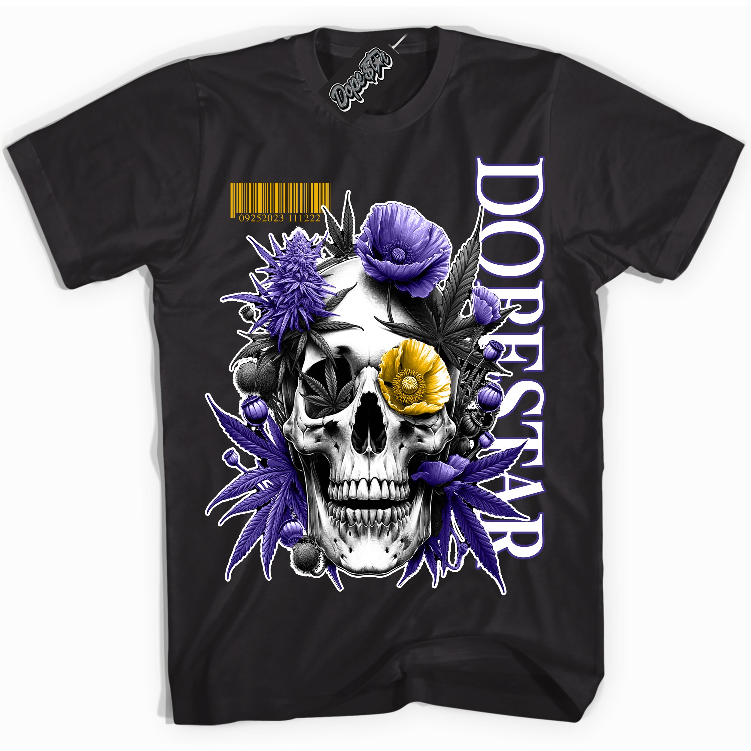 Cool Black Shirt with “Skull Poppies” design that perfectly matches the Kobe 8 Protro Lakers Home Sneakers.