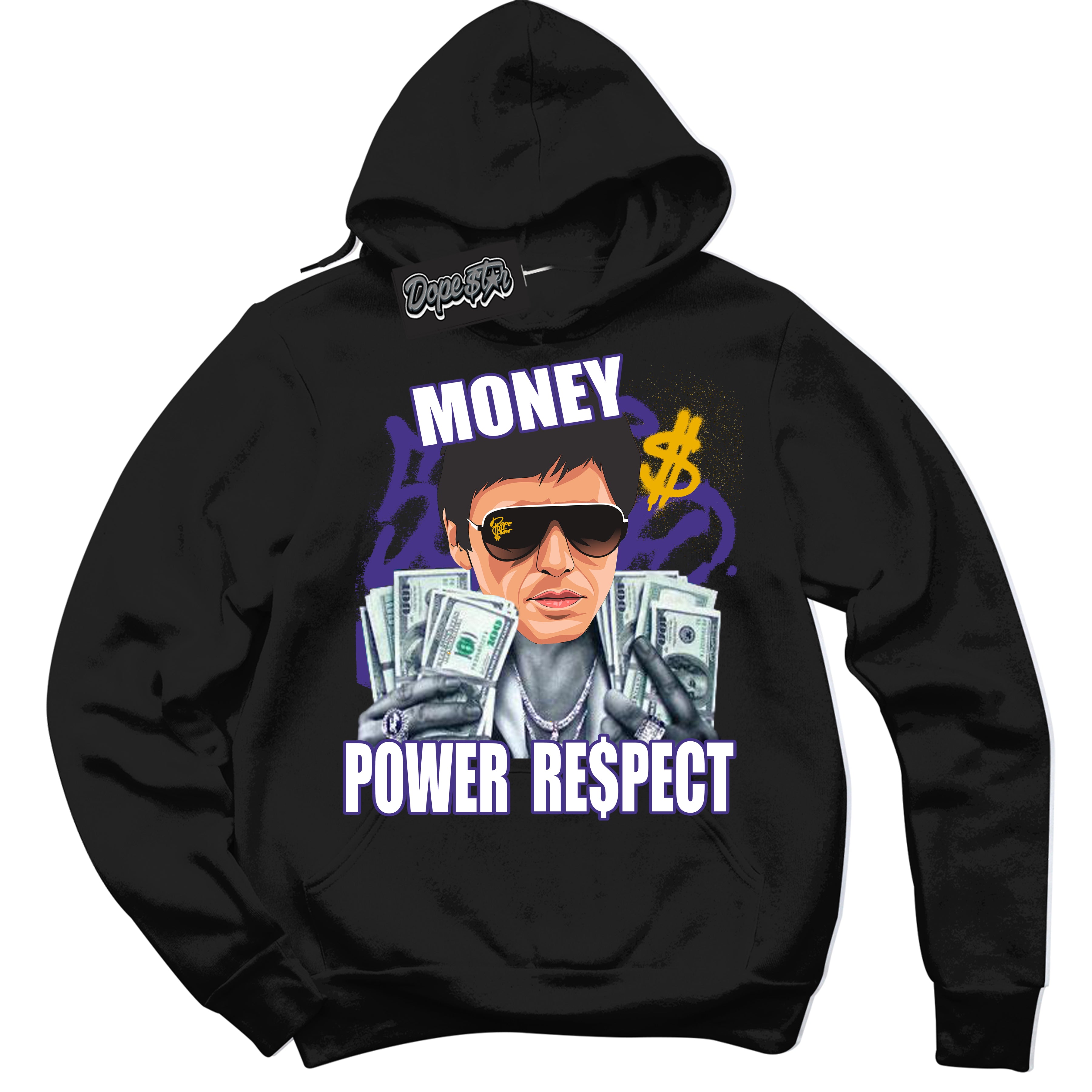 Cool Black Hoodie with “Tony Montana” design that Perfectly Matches Kobe 8 Protro Lakers Home Sneakers.