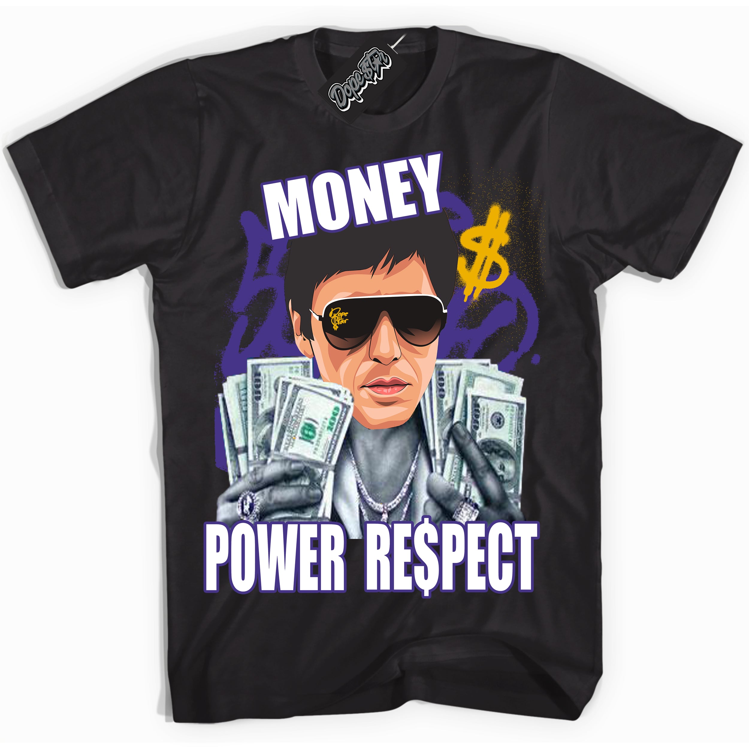 Cool Black Shirt with “Tony Montana” design that perfectly matches the Kobe 8 Protro Lakers Home Sneakers.