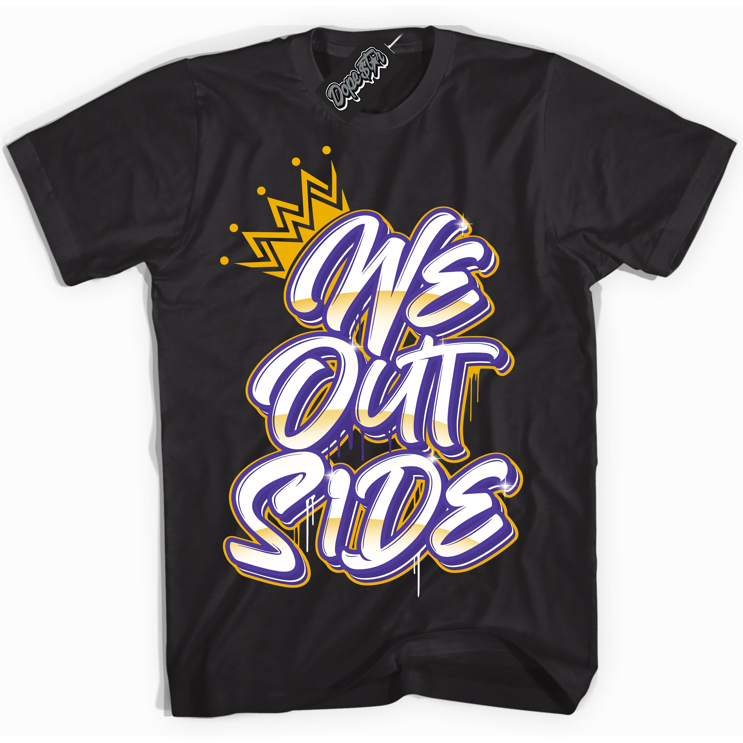 Cool Black Shirt with “We Outside” design that perfectly matches the Kobe 8 Protro Lakers Home Sneakers.