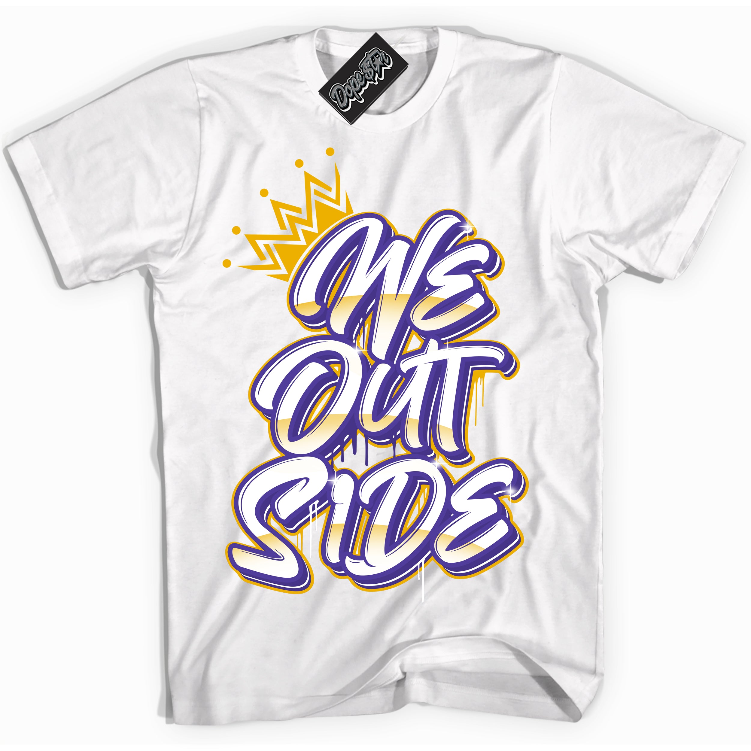 Cool White Shirt with “We Outside” design that perfectly matches the Kobe 8 Protro Lakers Home Sneakers.