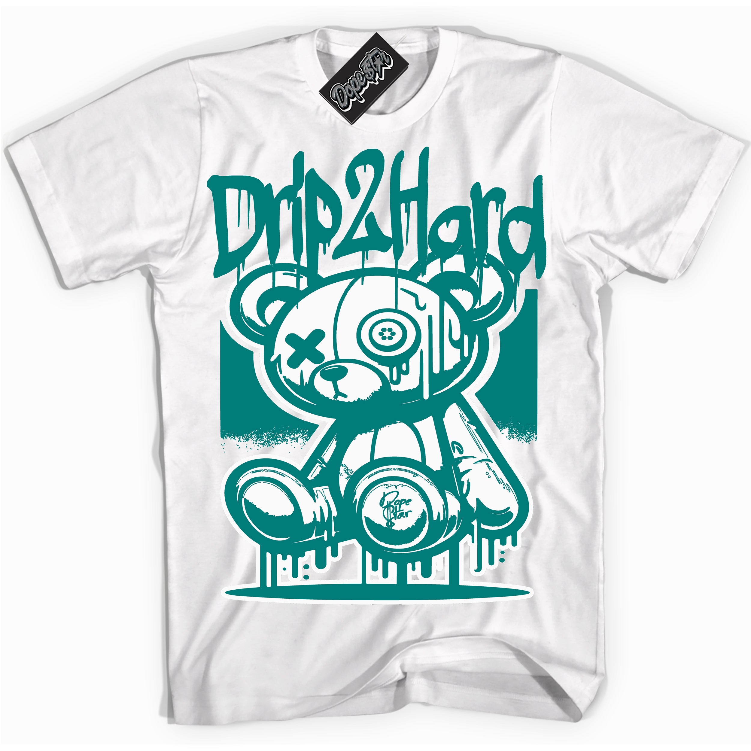 Cool White graphic tee with “ Drip 2 Hard ” design, that perfectly matches Kobe 8 Protro Radiant Emerald